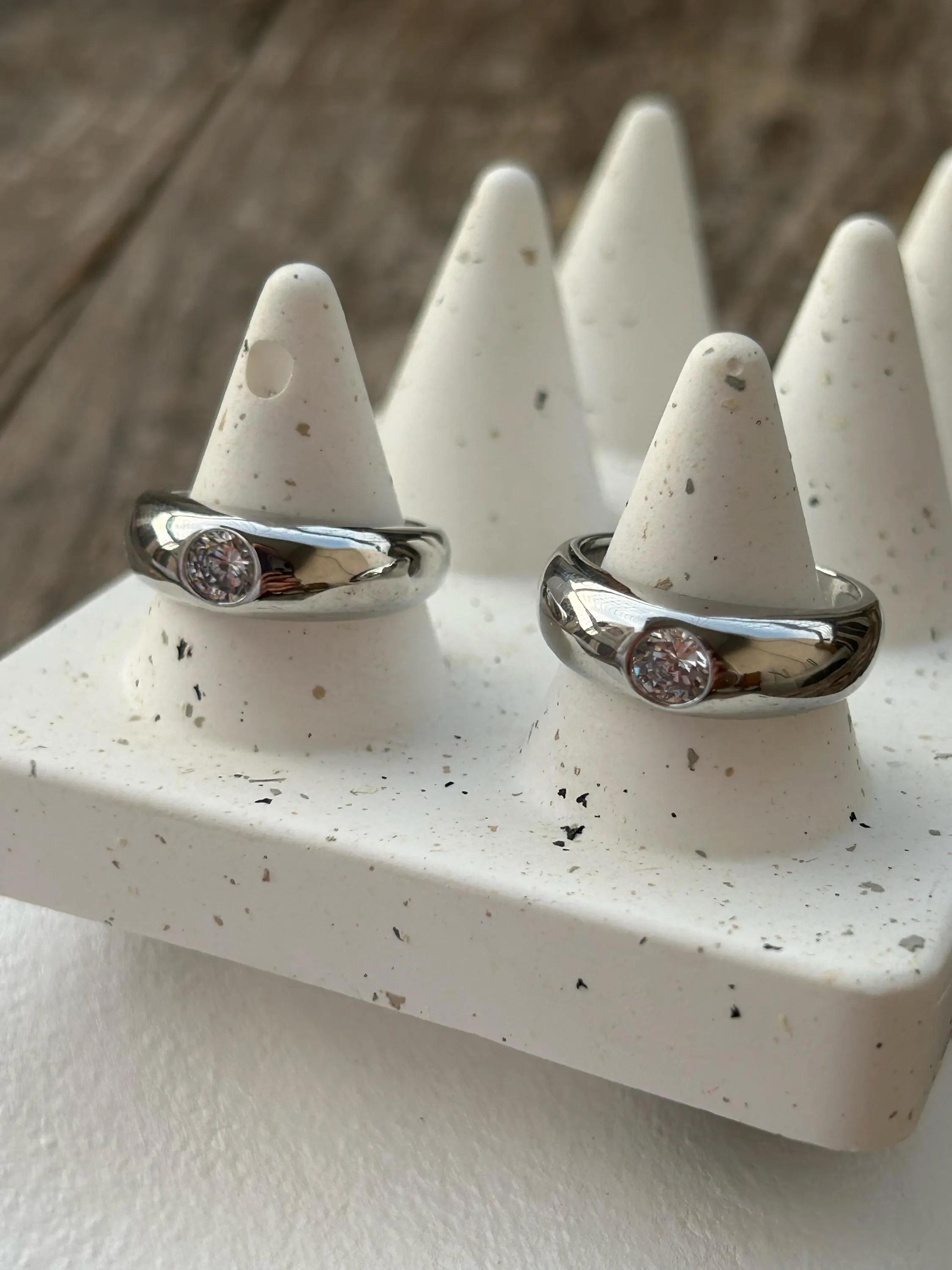 Minimalist Silver Ring, Dainty Jewelry Ring, Silver Bold Zircon Ring, Silver Dome Ring, Perfect For Everyday Ring, Gift For Her