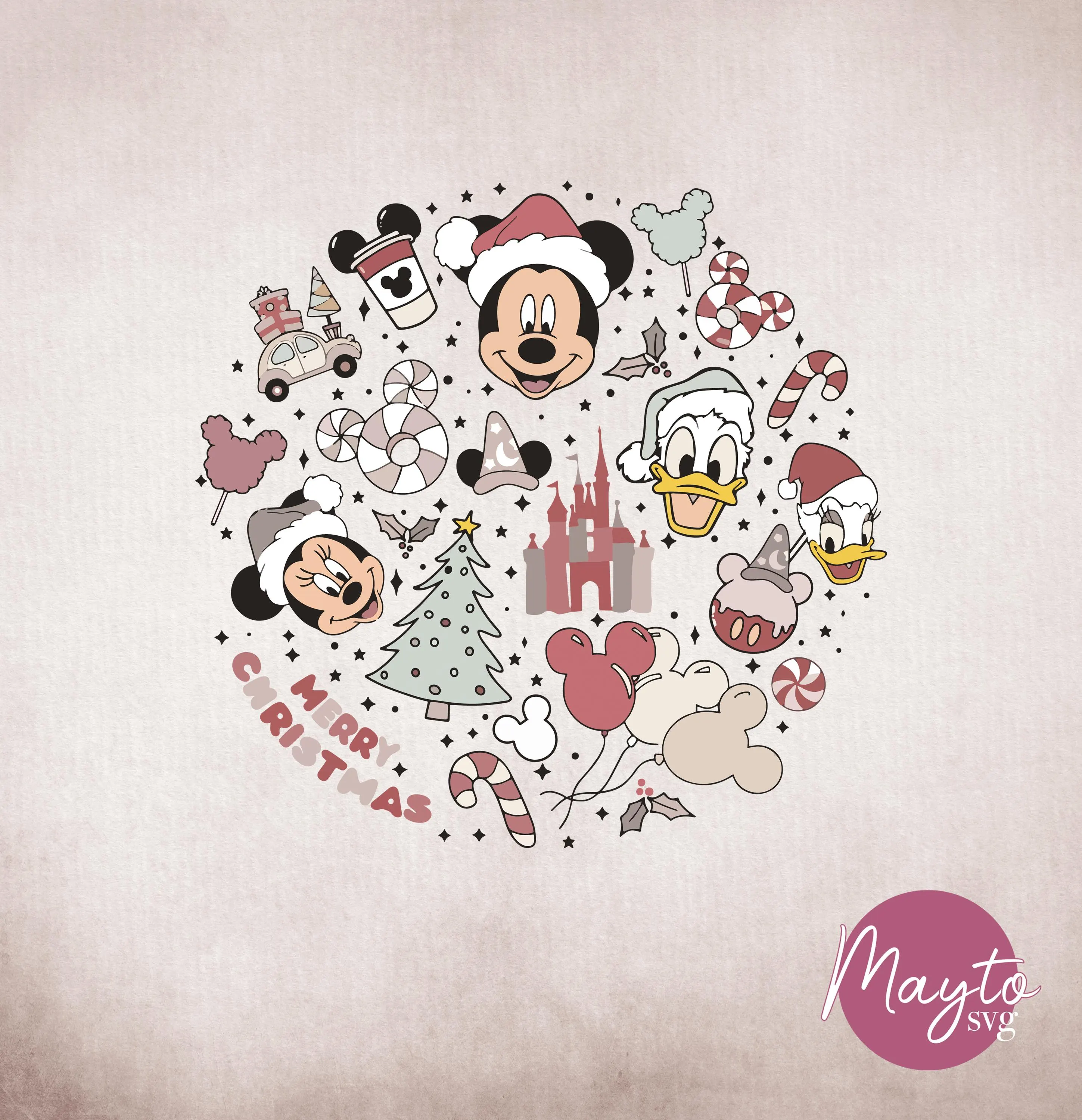 Christmas Disney Friends Png, Mickey Mouse (Digital File)