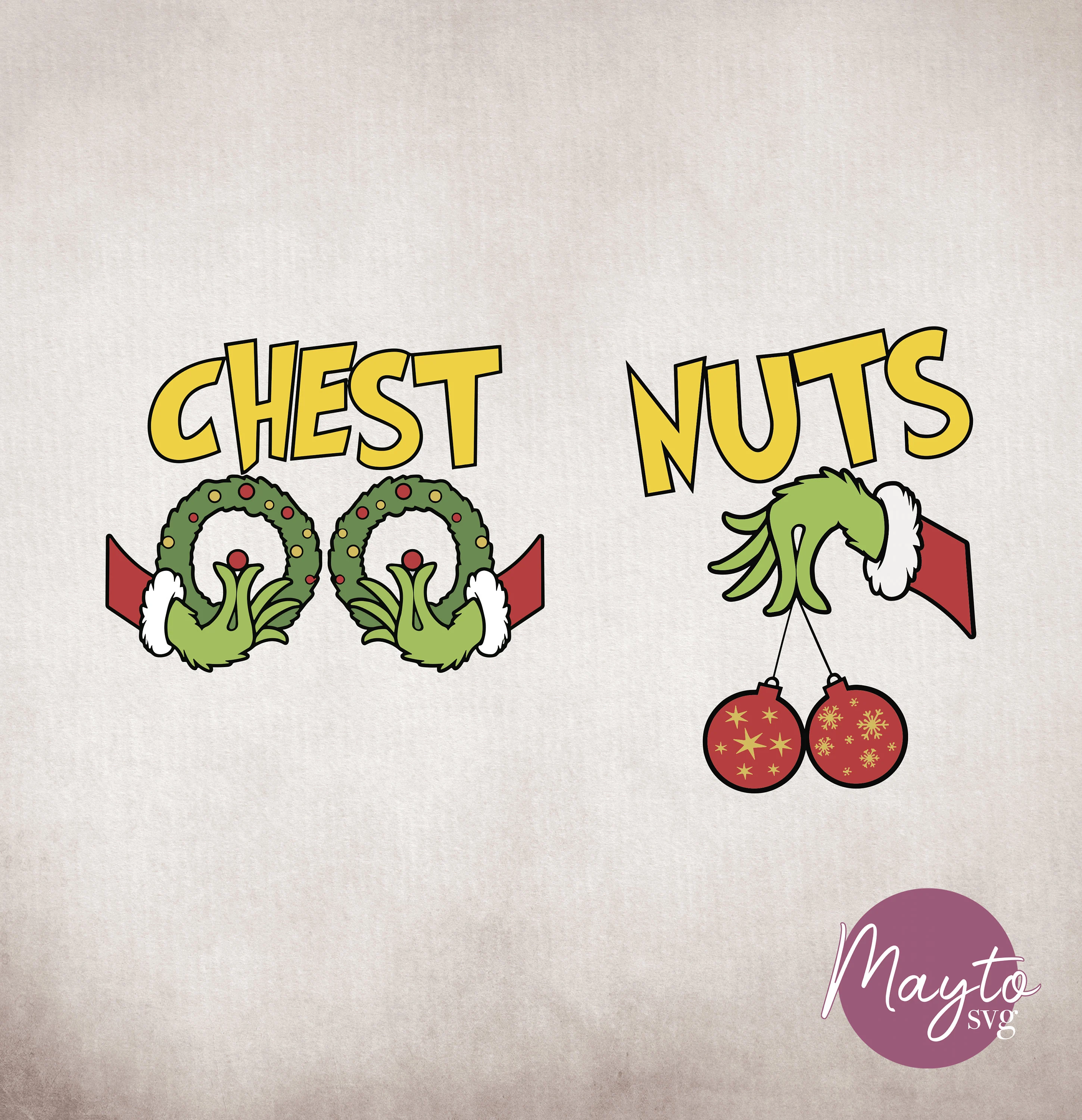 Chest Nuts Christmas Couple SVG Design (Digital Download)