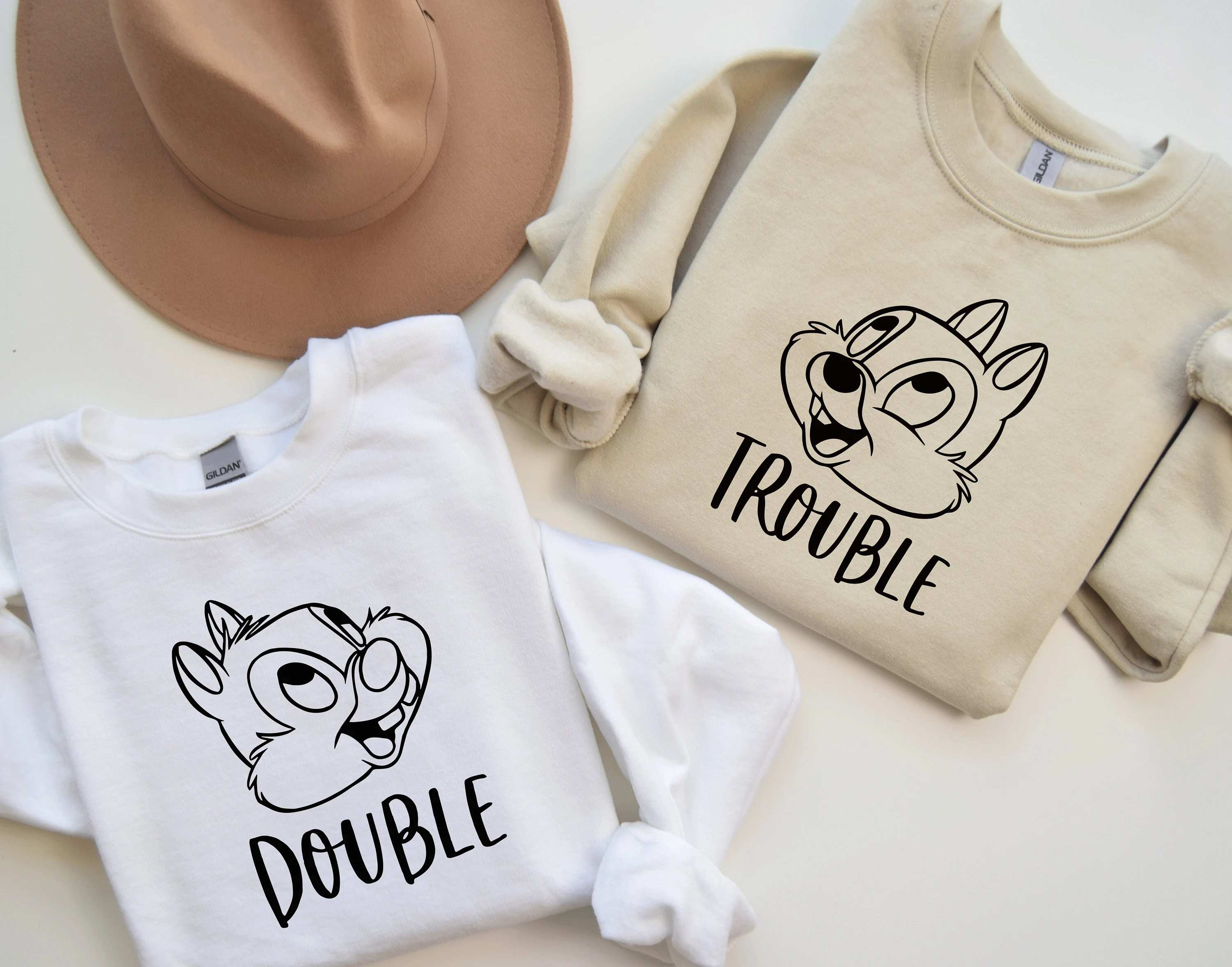 Chip and Dale Couple SVG: Double Trouble Shirt (Digital Download)
