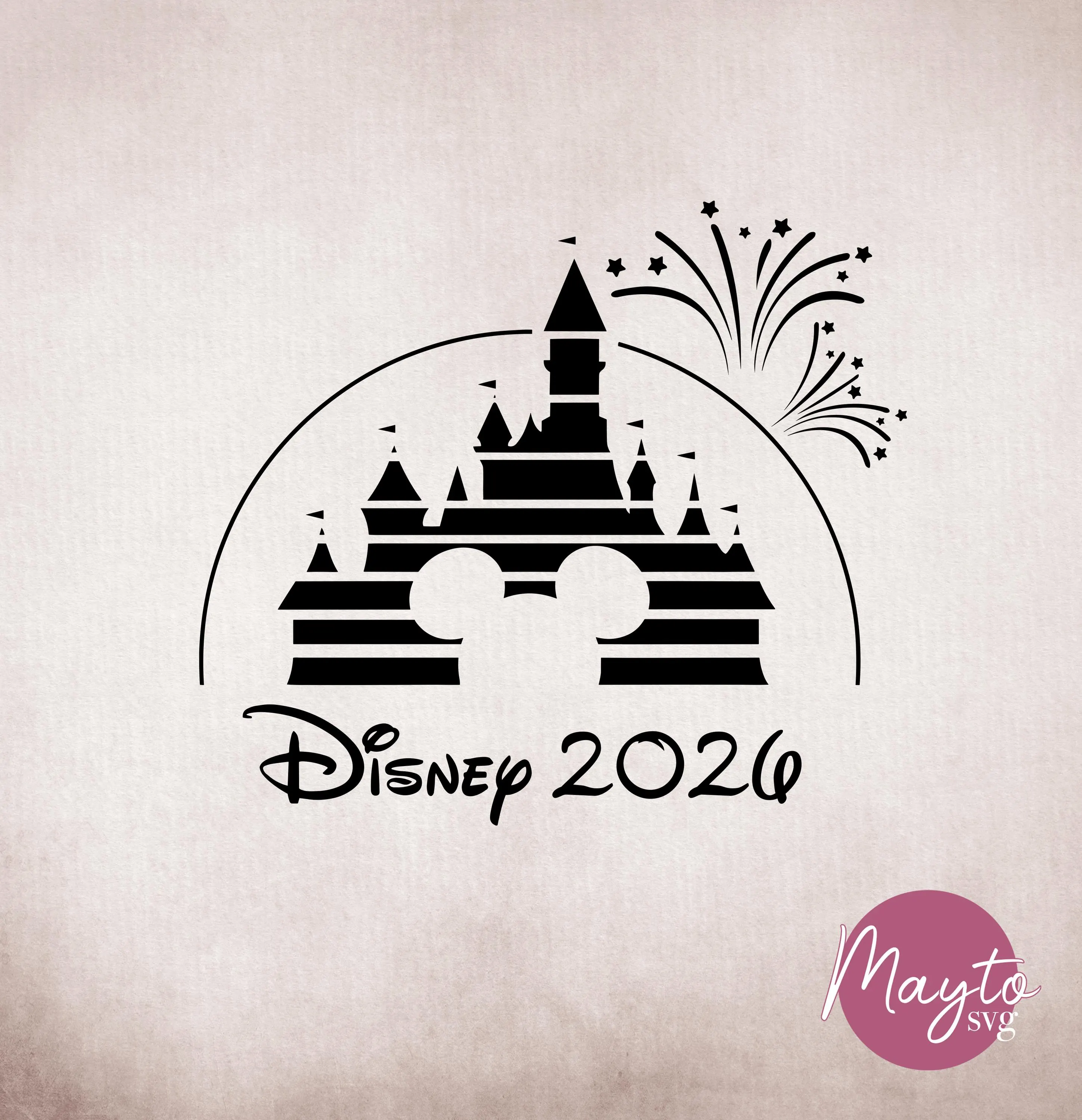 Disney Castle Design, Family Trip 2026, Magic Kingdom Outline for Cricut Cut