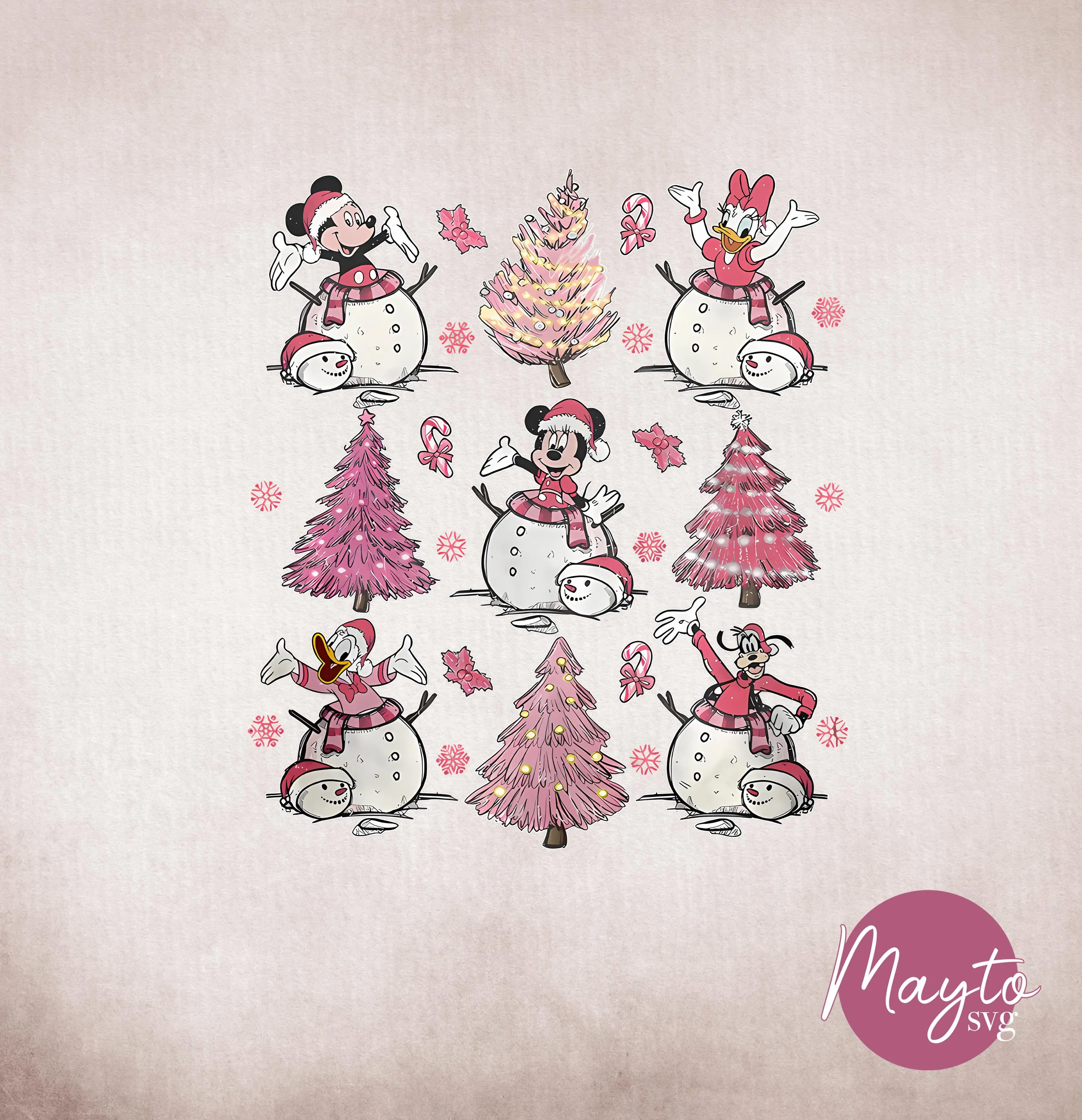 Christmas Mickey Friends PNG, Disney Holiday Clipart (Digital Download)
