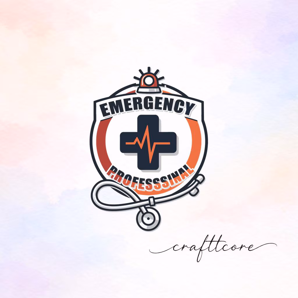Emergency Tech Clipart PNG, Medical Professional Sublimation Design, EMT Heartbeat Badge Graphic, Digital Download