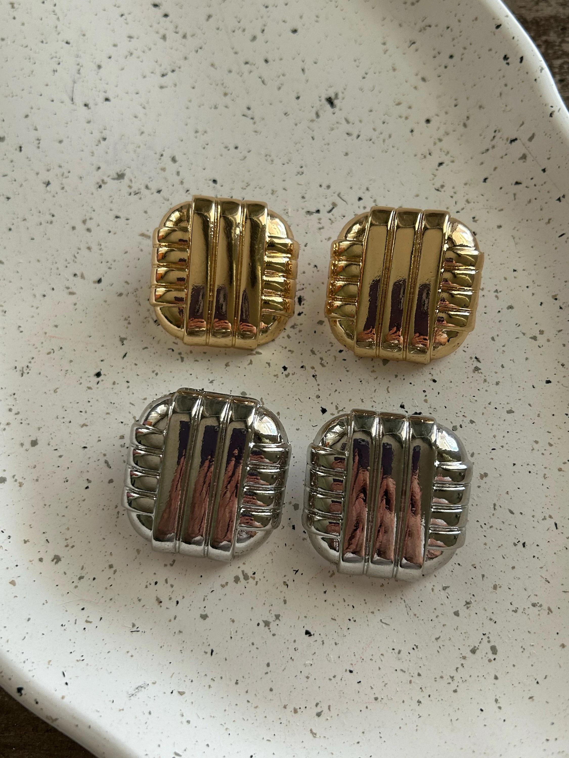 Chunky Earrings, Waterproof Earrings, Statement Earrings, Vintage Inspired, Gold Chunky, Silver Chunky