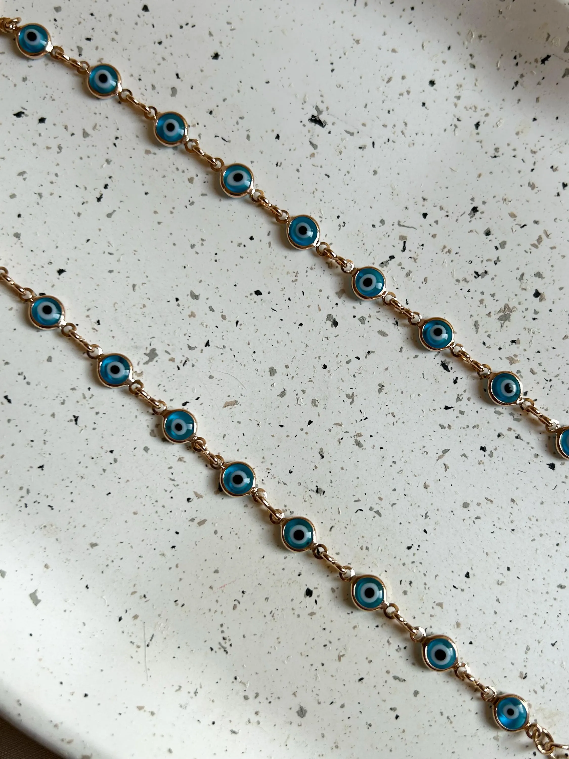 Evil Eye Anklet, Gold Bangle, Evil Eye Bangle, Blue Bangle, Eye Beaded Bangle, Blue Beaded Bangle, Stainless Steel Anklet, Gift For Her