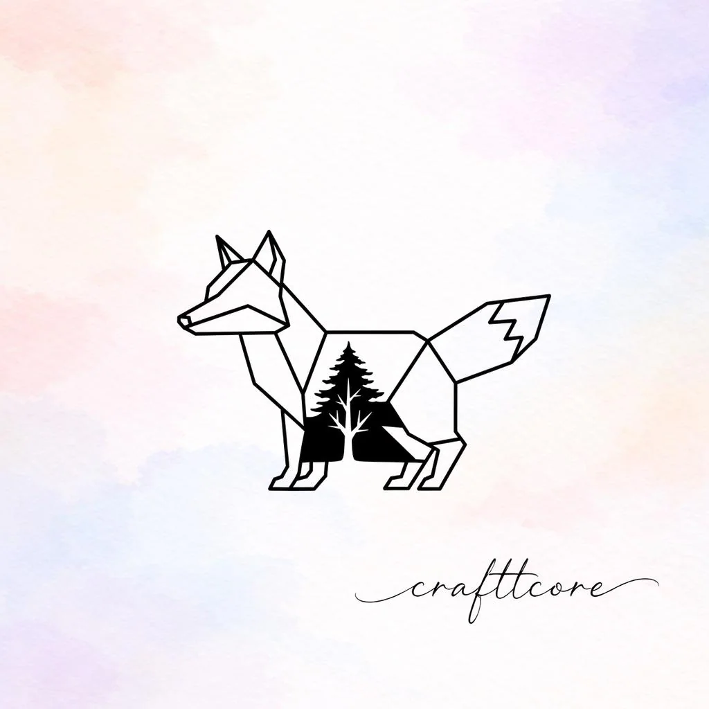 Geometric Fox SVG | Boho Minimalist Fox Art Cut File (Digital Download)
