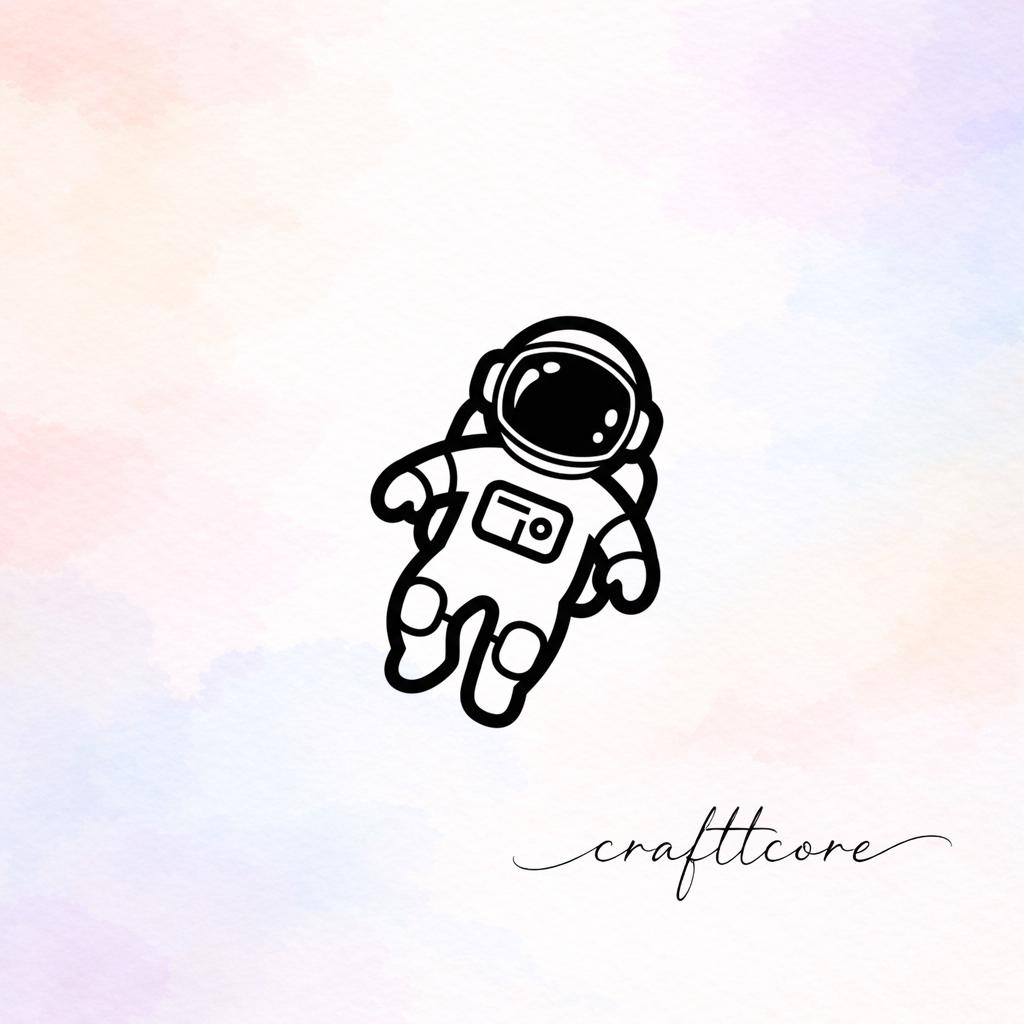 Retro Astronaut SVG | Minimalist Space Silhouette, Vintage Clipart (Digital Download)