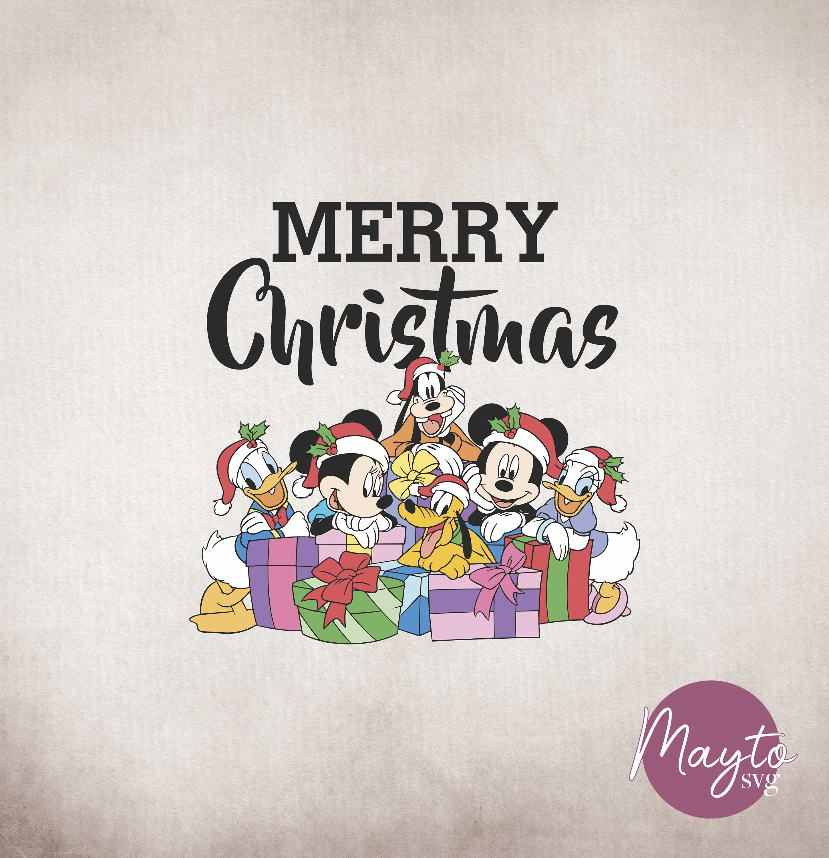 Mouse Friends Merry Christmas PNG: Shirt Design (Digital)