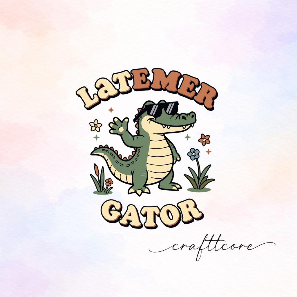 Retro Later Gator Alligator Clipart, Summer Sublimation Design (Digital Download)