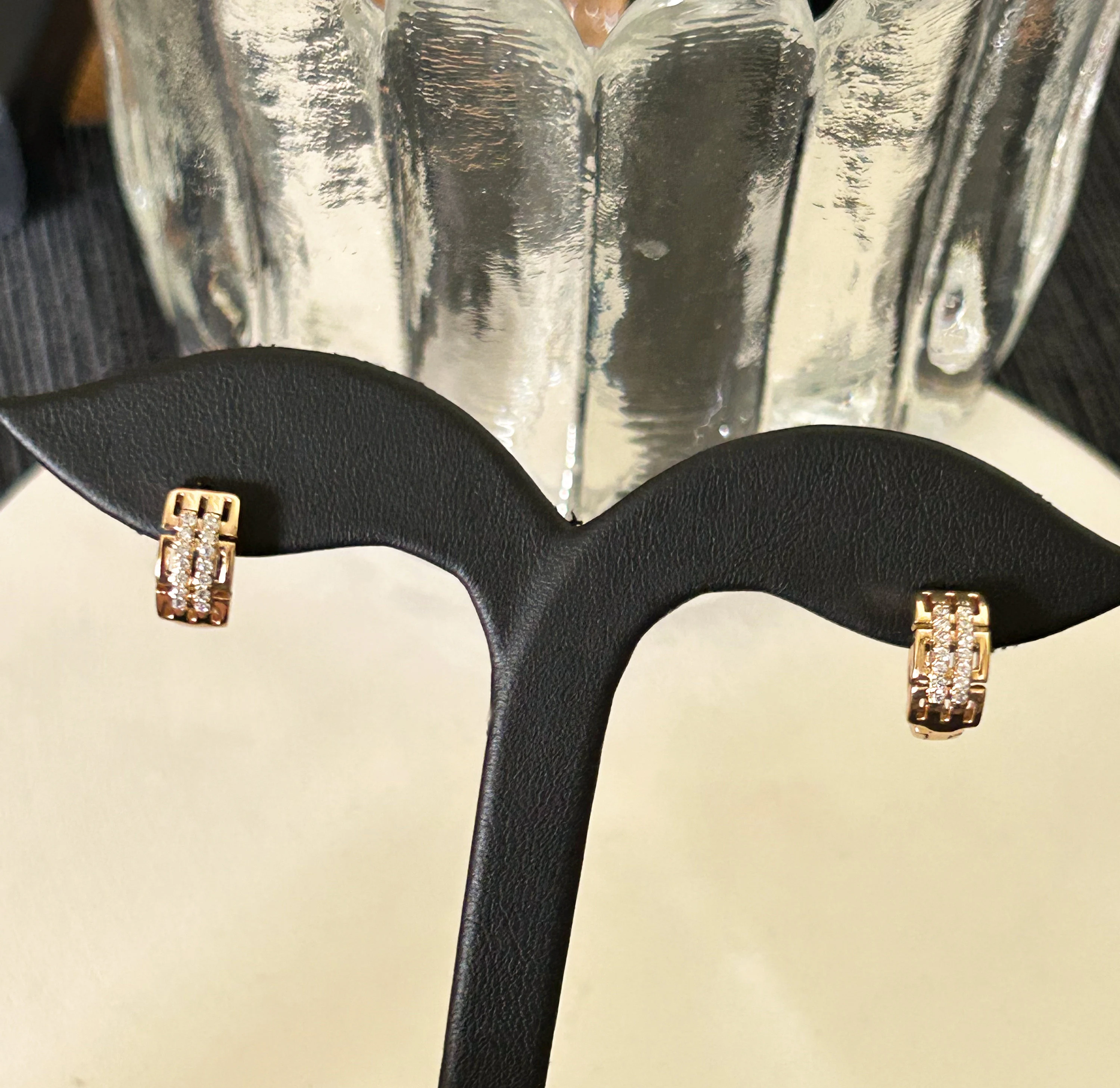 Tiny Gold Huggie Earrings, Paved Zircon, Minimalist Style, Sleeper Earrings