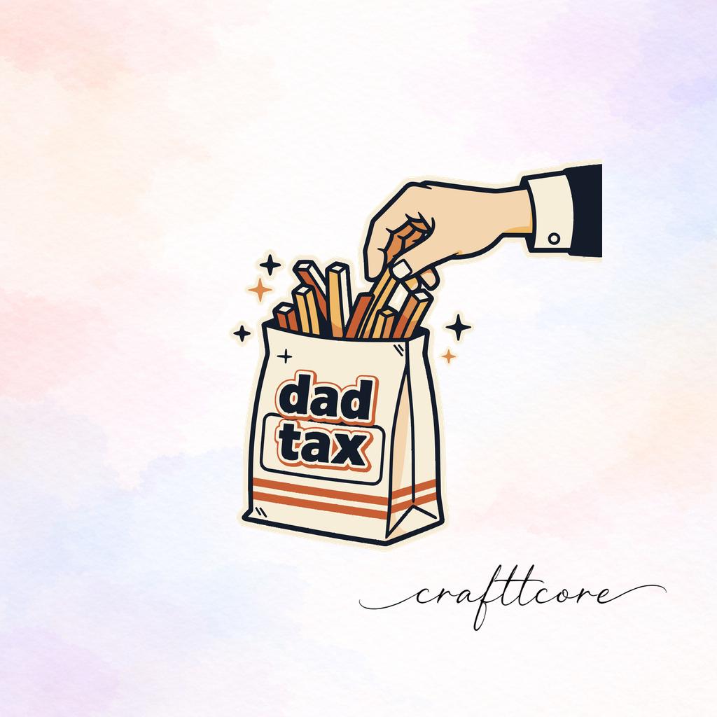 Dad Tax SVG, Retro Diner Food Illustration, Mid Century Bold Graphic (Digital Download)