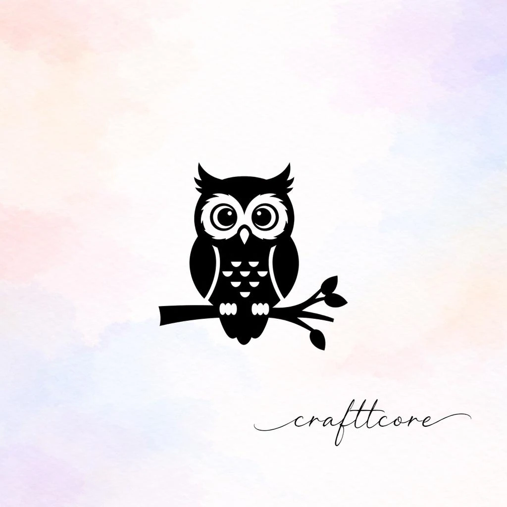 Dark Kawaii Owl SVG Cut File | Minimalist Animal Vector Art (Digital Download)