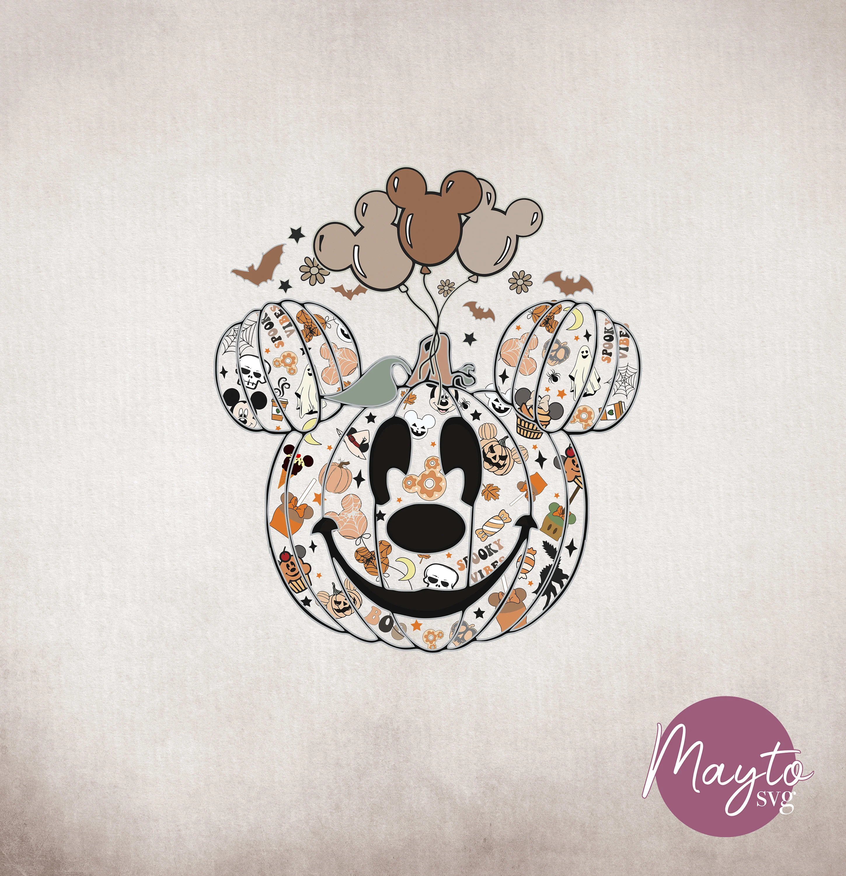 Halloween Mouse Pumpkin PNG: Spooky Friends (Digital File)