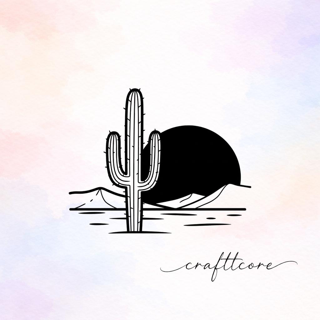 Retro Desert Cactus Landscape SVG | Boho Vintage Cut File, Shirt Design (Digital Download)