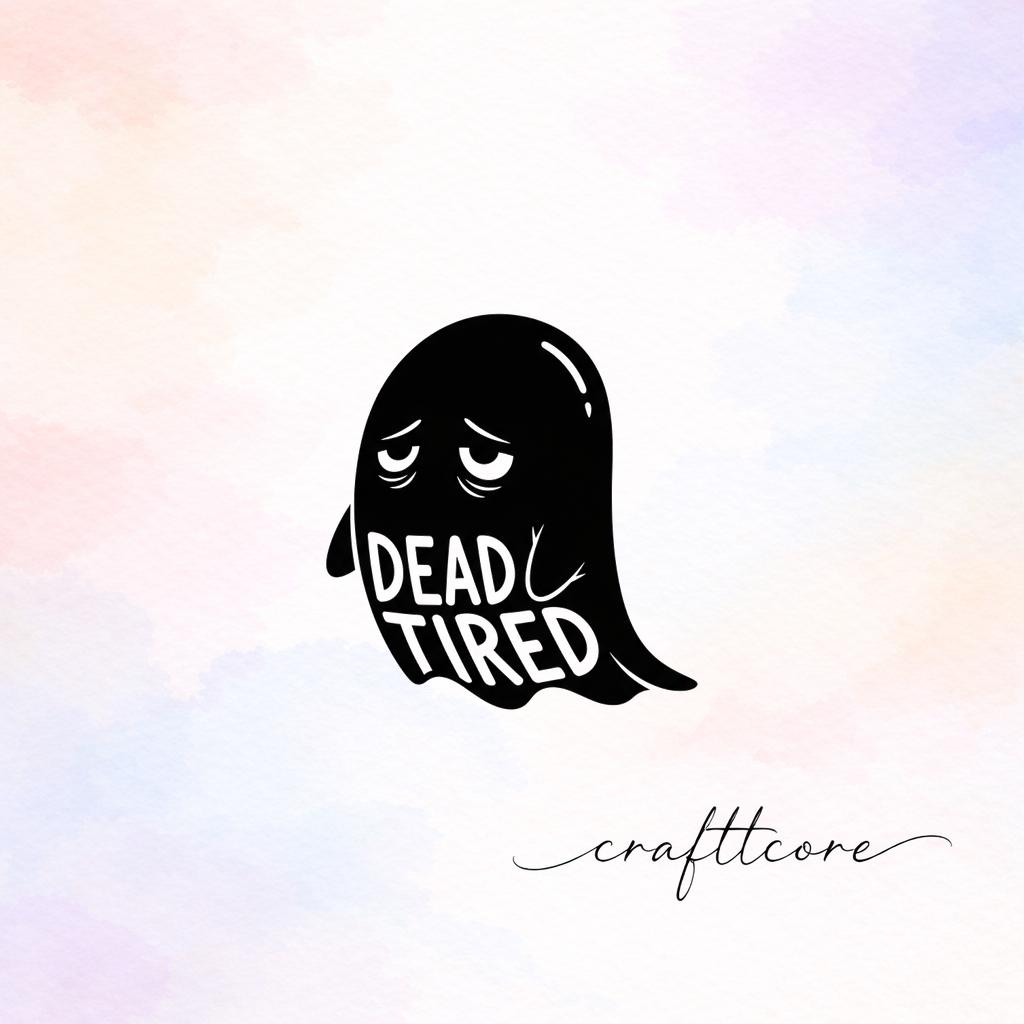 Dead Tired Ghost SVG | Funny Halloween Cut File, Shirt & Sticker (Digital Download)