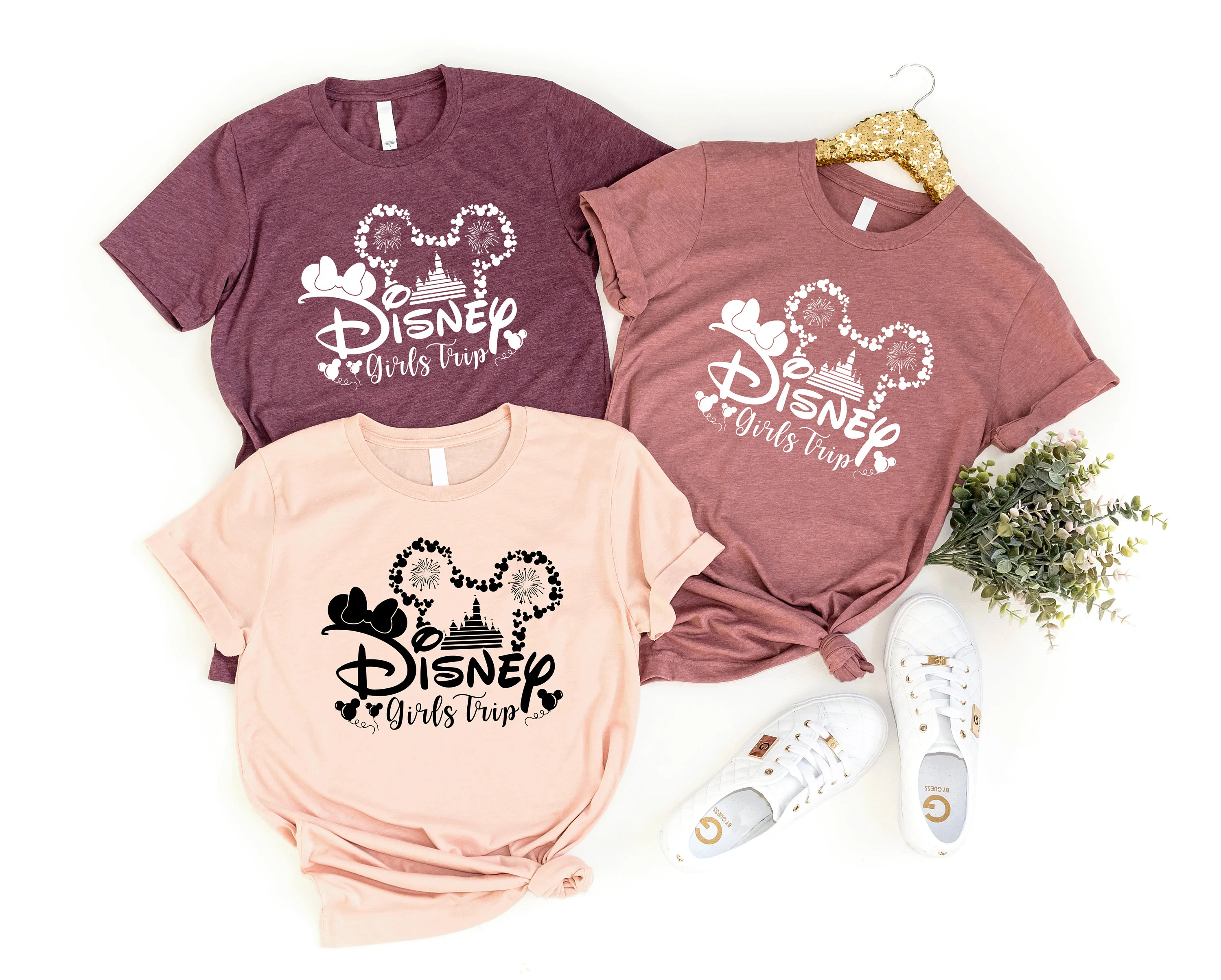 Disney Girls Trip SVG, Magic Kingdom Castle, Matching Friends Shirt Design, Mouse Ears SVG, Cricut Cut File PNG
