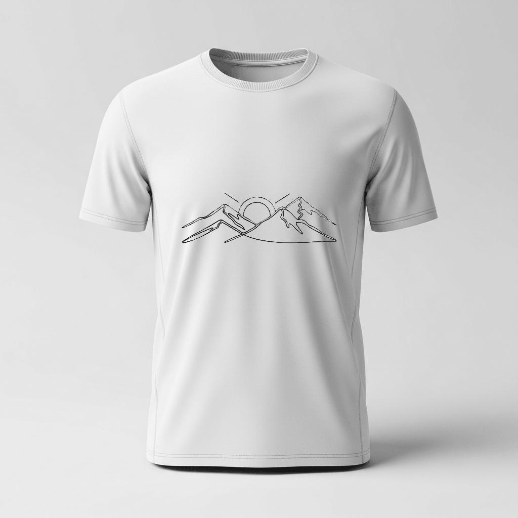 Mountain Sun Line Art SVG | Abstract Landscape, Minimalist Cut File (Digital Download)