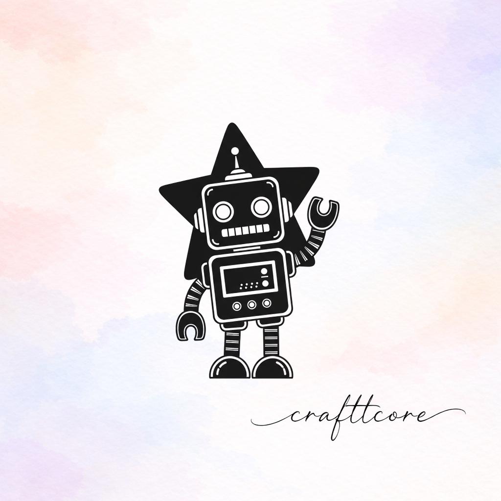 Retro Waving Robot SVG | Vintage Robot, Sci-Fi Tech Decal (Digital Download)