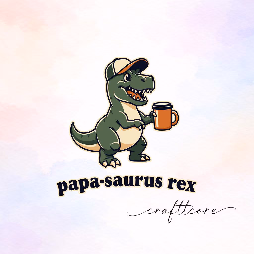 Papa Saurus Rex SVG, Funny Coffee Dad Shirt Design, Retro Mascot (Digital Download)