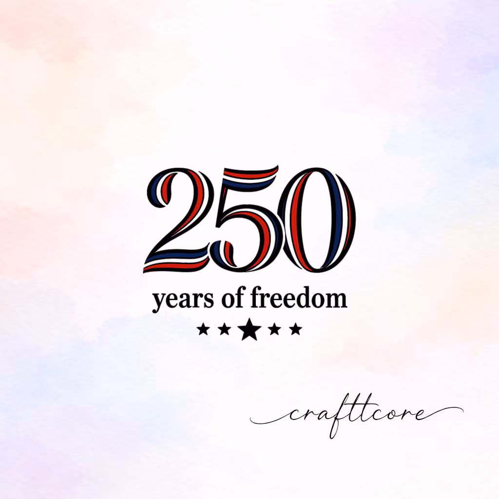 250th Anniversary Emblem SVG | Patriotic Ribbon Typography (Digital Download)