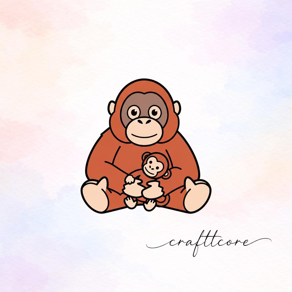 Orangutan Baby Monkey SVG | Jungle Animal Cricut Cut File, Shirt Design (Digital Download)