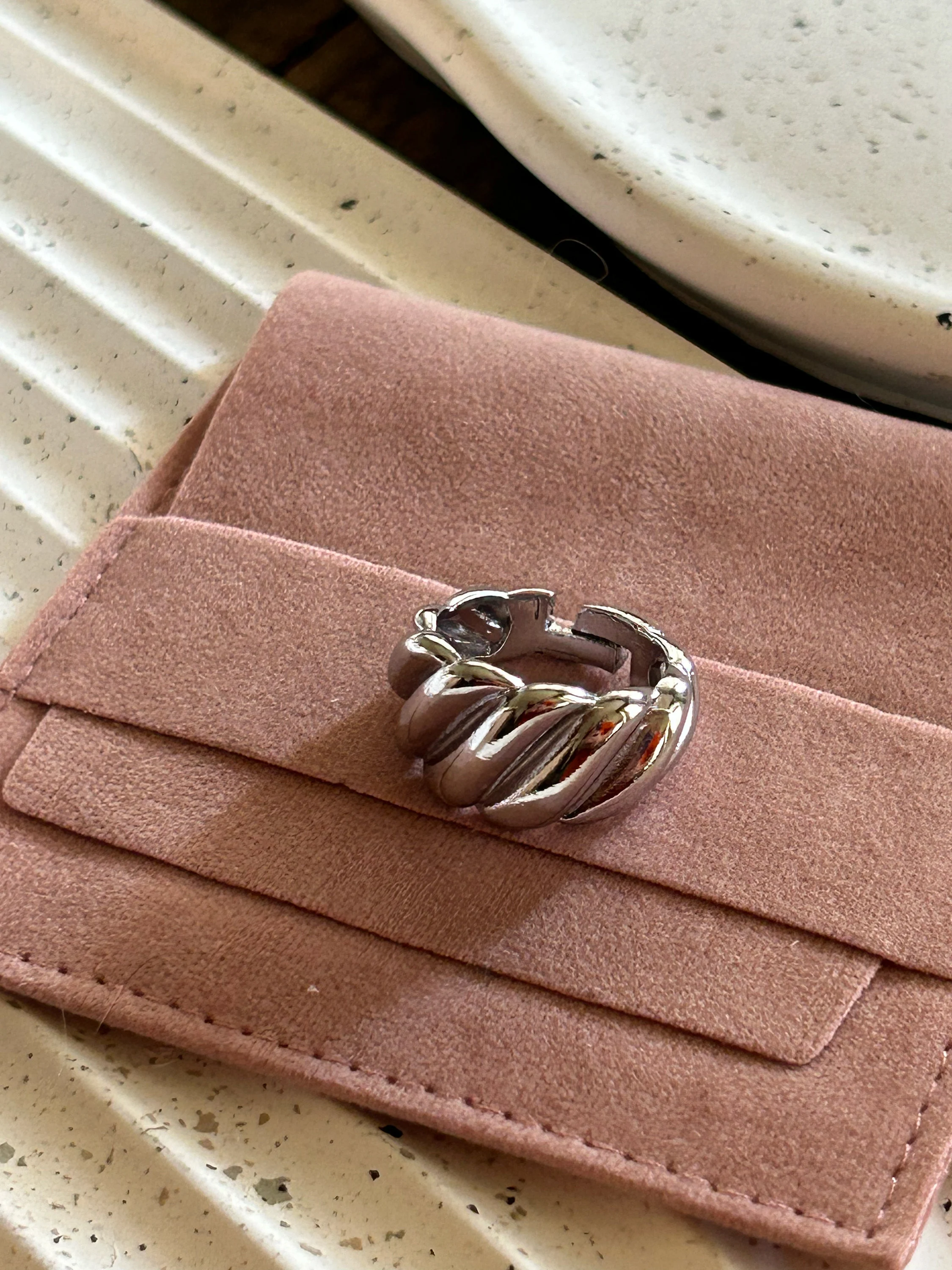 Crossiant Dome Ring • Silver Statement Ring • Chunky Silver Ring • Silver Signet Ring • Stacking Ring