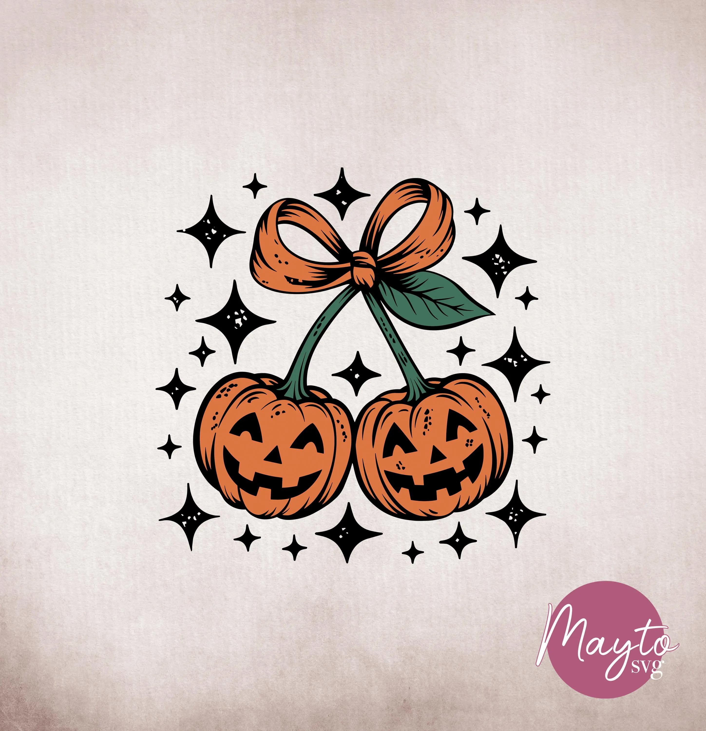 Cherry Pumpkin Halloween SVG, Spooky Design (Digital Download)