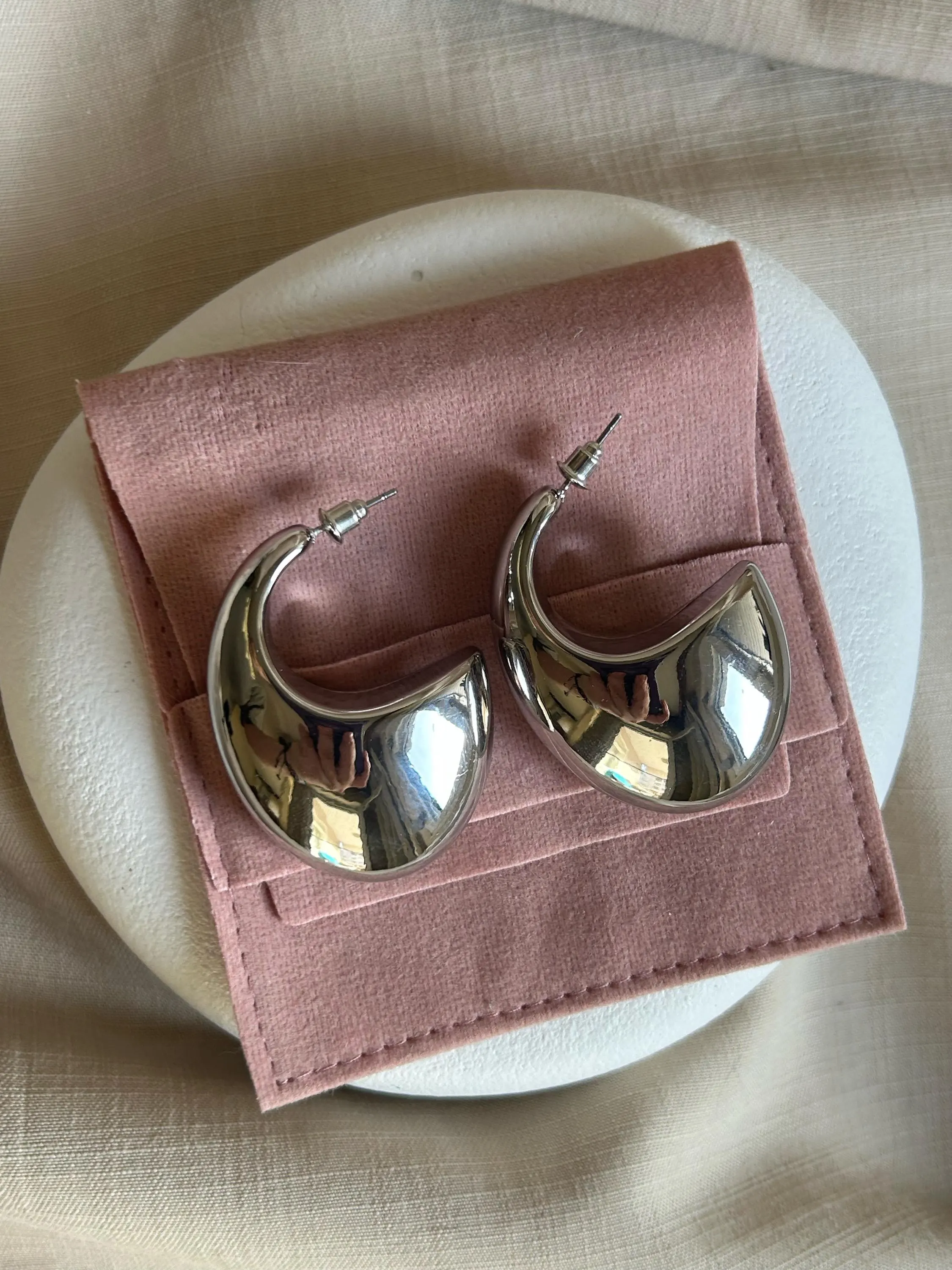 Silver Bold Earrings, Silver Thick Earrings, Big Silver Earrings, Trendy Earrings, Y2K Earrings, Gift For Her