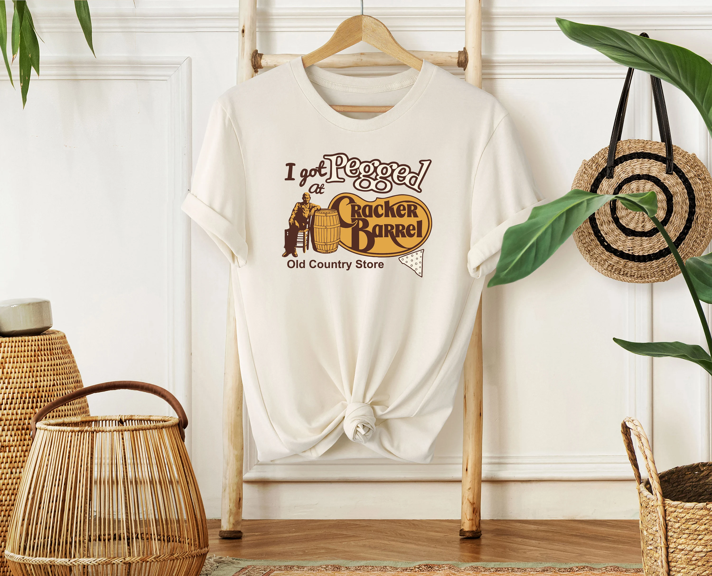 Funny Meme PNG, I Got Pegged Cracker Barrel Design, Retro Vintage Graphic, Country Store Parody, Y2K Humor Shirt PNG Download