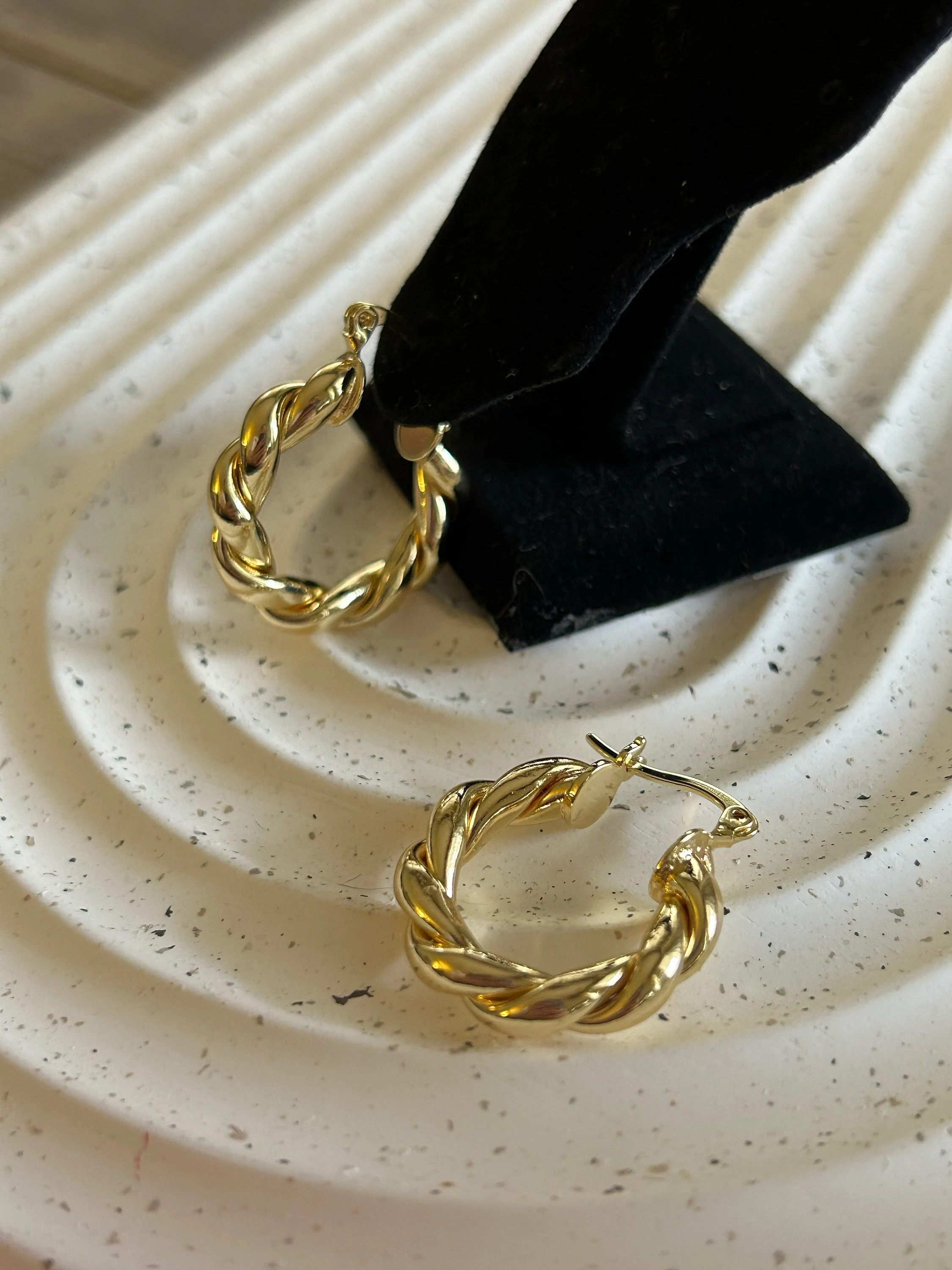 Gold Hoop Earrings, Twisted Sailor Knot, Dainty Jewelry
