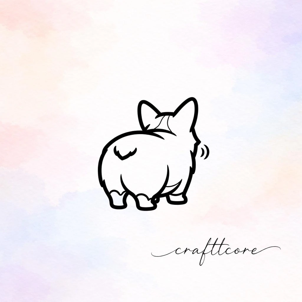 Corgi Butt SVG Cut File | Minimalist Dog Design, Cricut Corgi Decal (Digital Download)