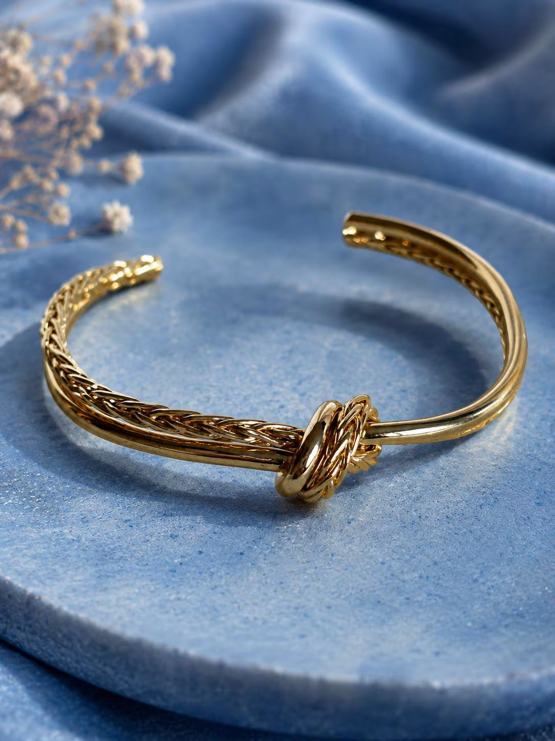 Gold Love Knot Bangle • Gold Knot Bracelet • Statement Bangle • Adjustment Bangle Bracelet • Vintage Cuff Bracelet