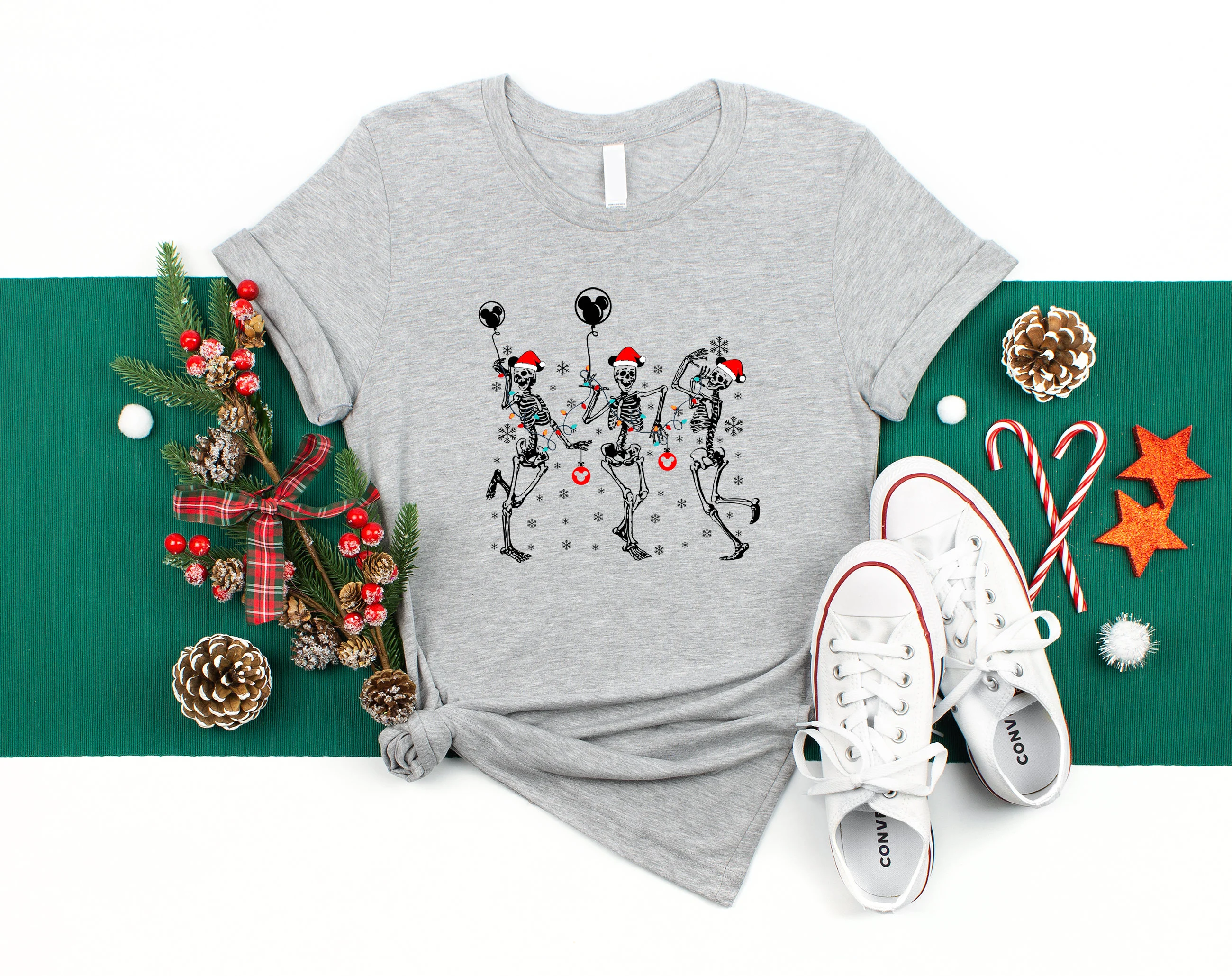 Dancing Skeletons Christmas SVG, Holiday Ornament Cut File (Digital Download)