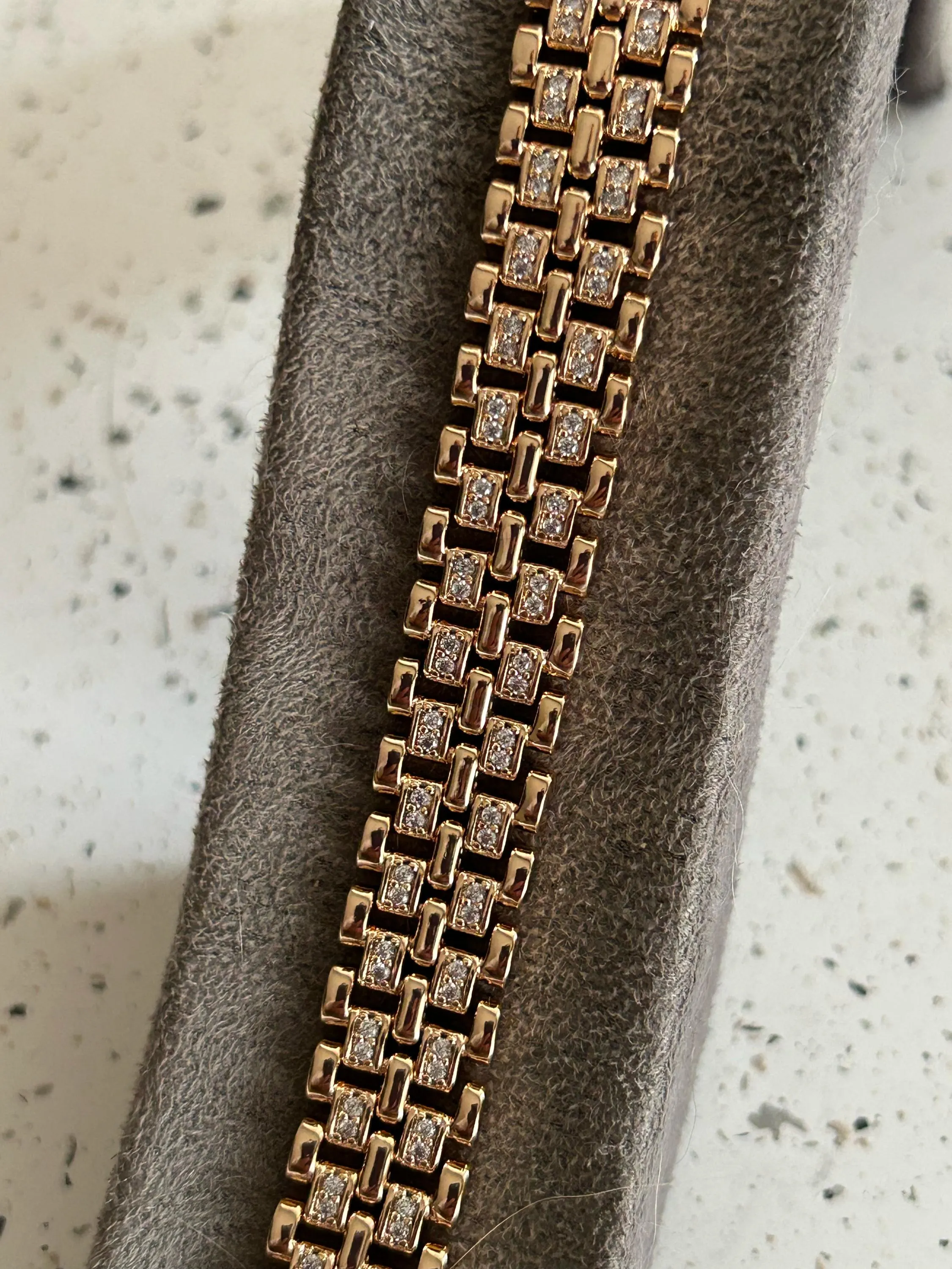 Gold Plated Zirconium Stainless Steel Bracelet, Anti-Tarnish