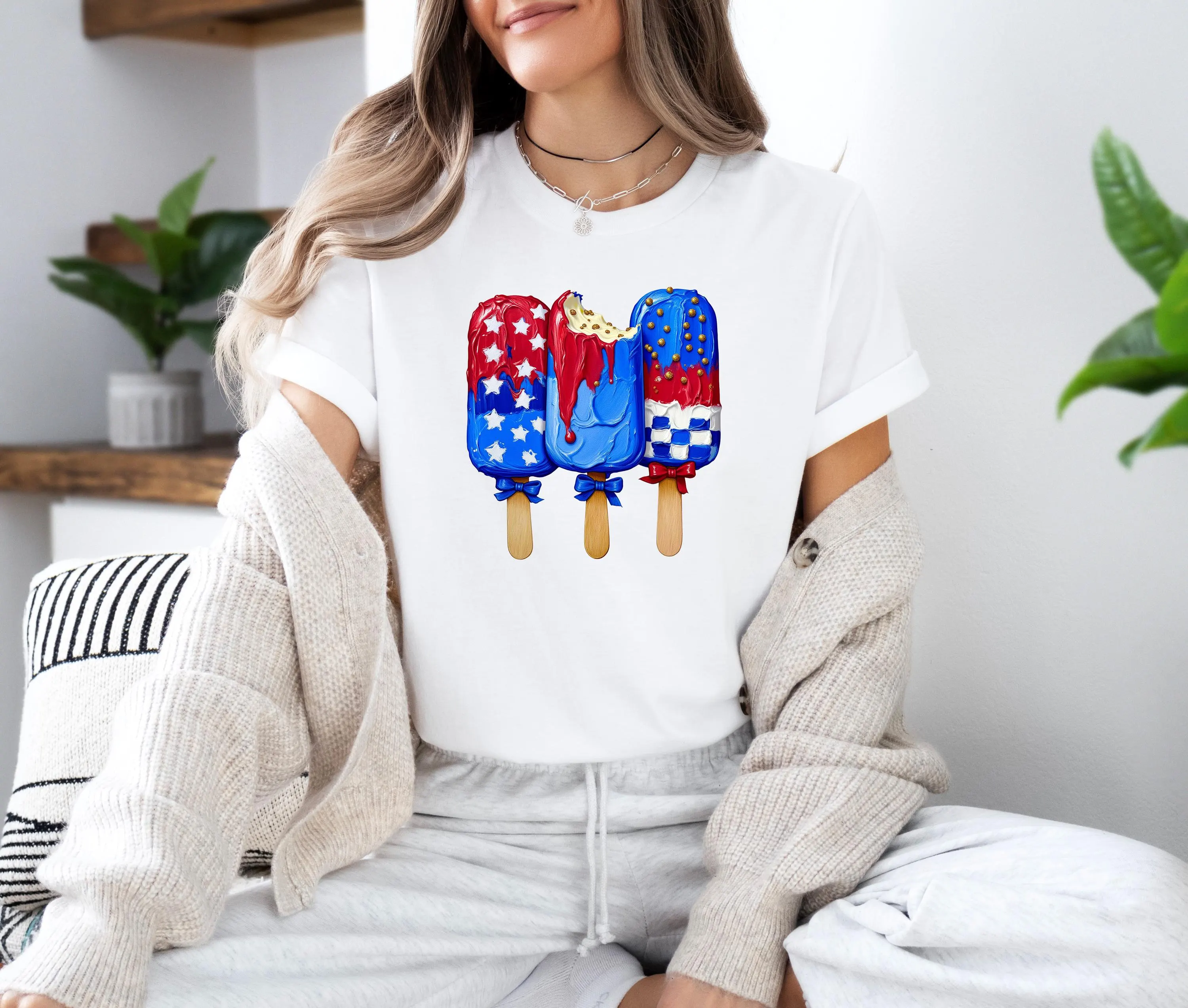 Patriotic Popsicle Png, 4th of July Ice Cream Design, Coquette America, Independence Day Dessert Design, Sublimation File, Summer Shirt Png