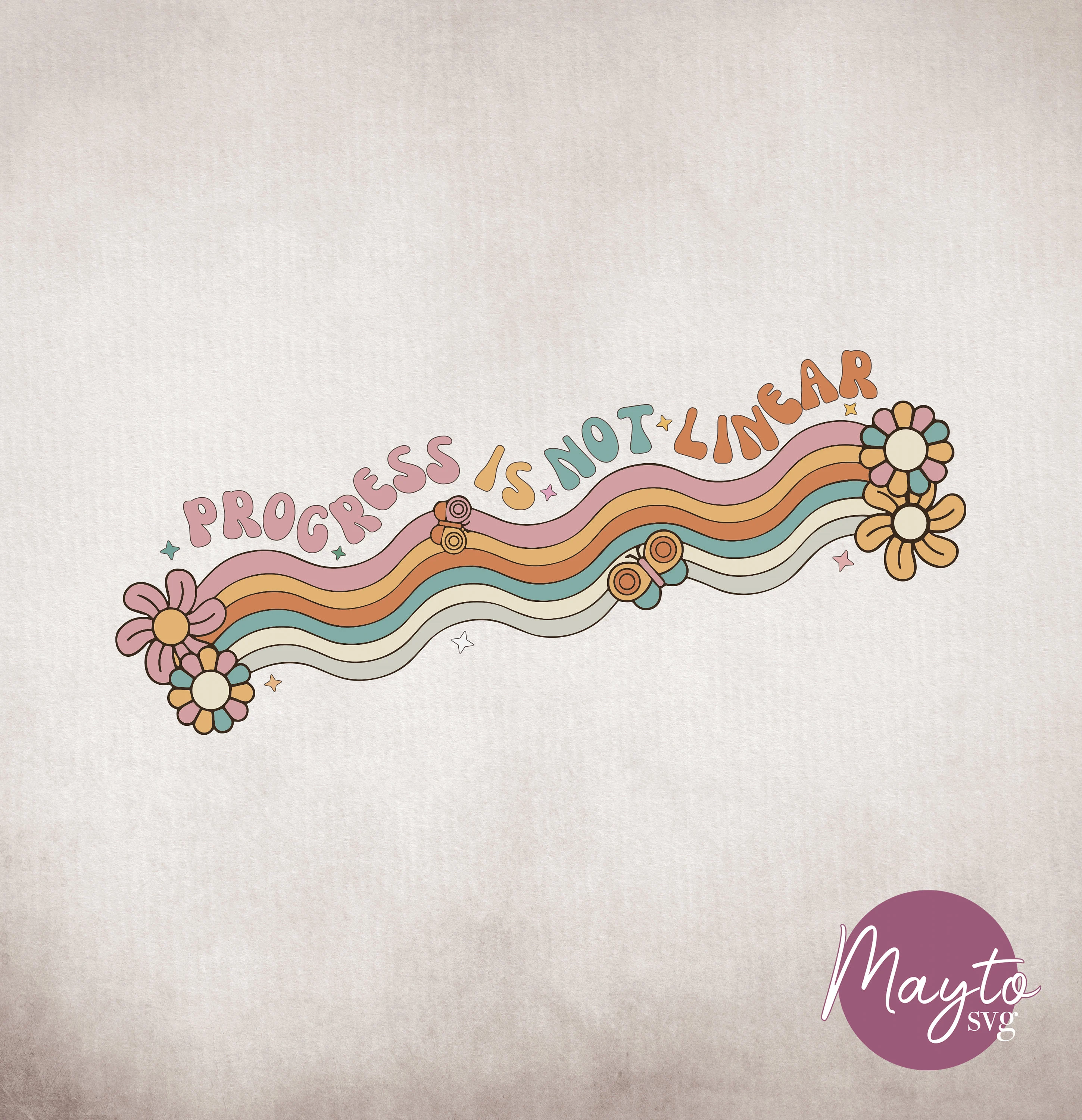 Progress Is Not Linear SVG PNG: Mental Health Awareness (Digital File)