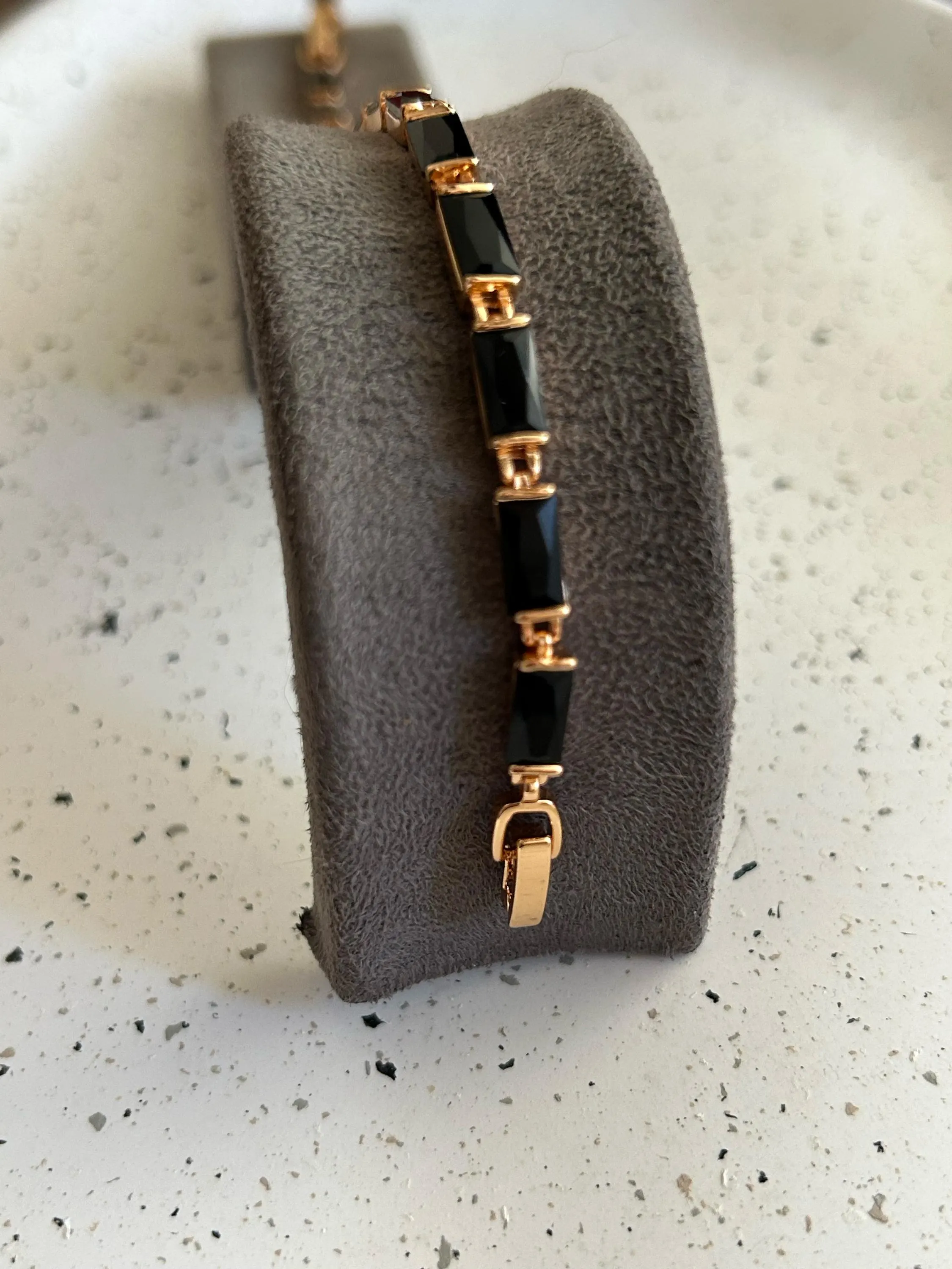 Zircon Pave Gold Bracelet, Stainless Steel Dorica Chain