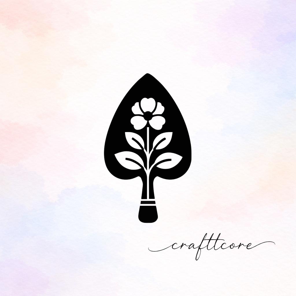 Retro Garden Spade Floral SVG | Geometric Flower Cut File, Vintage Style (Digital Download)