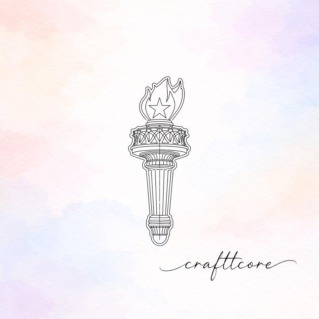 Statue of Liberty Torch SVG | Patriotic Star Design, Wall Art (Digital Download)
