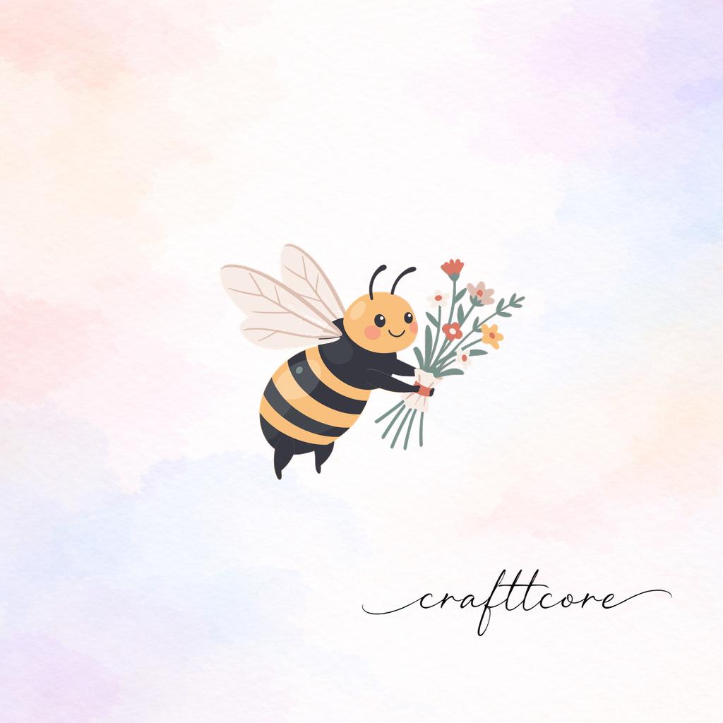 Watercolor Bumble Bee Clipart, Floral Vector Art, Spring Nursery Decor (Digital Download)
