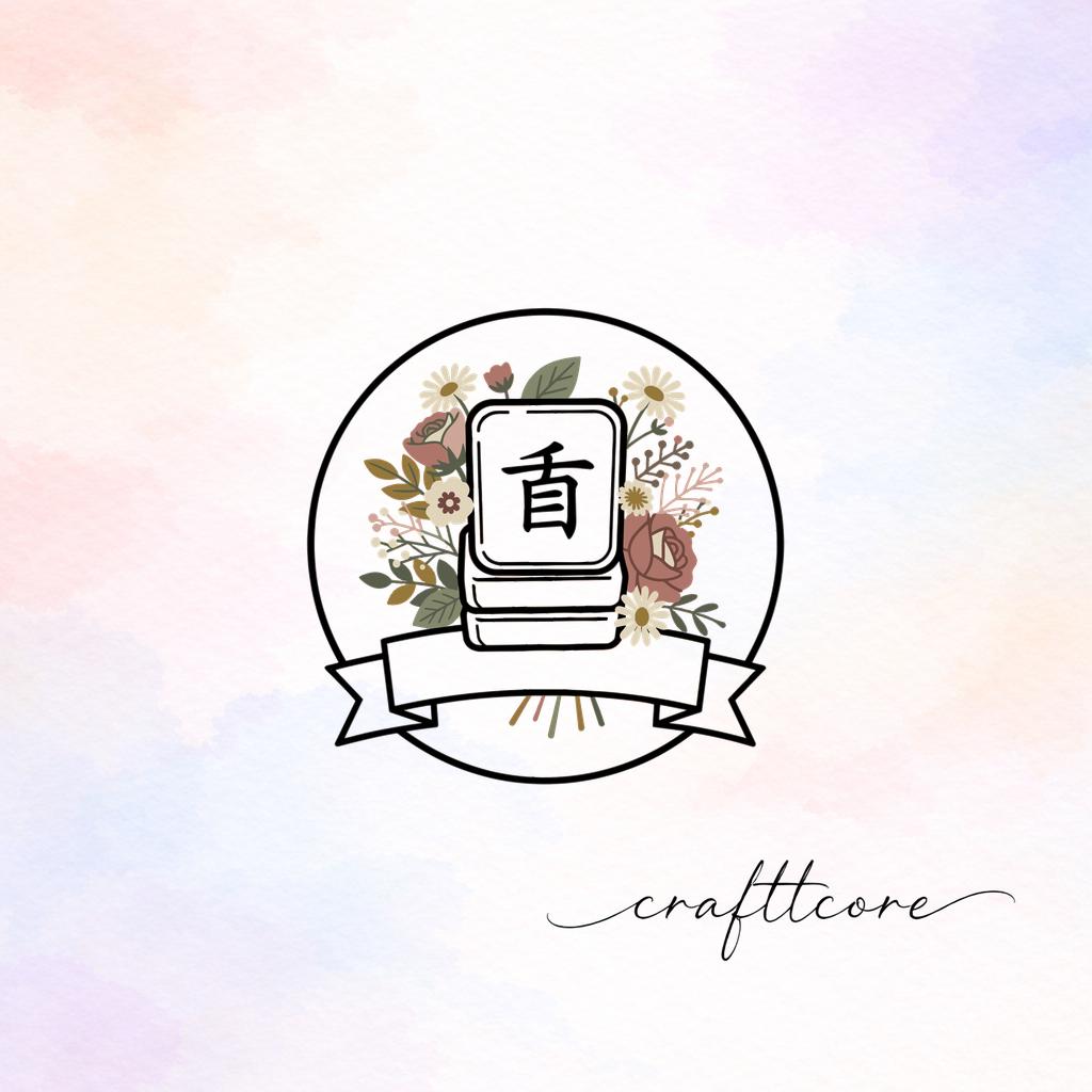 Mahjong Wildflower Emblem SVG, Retro Floral Badge Clipart (Digital Download)