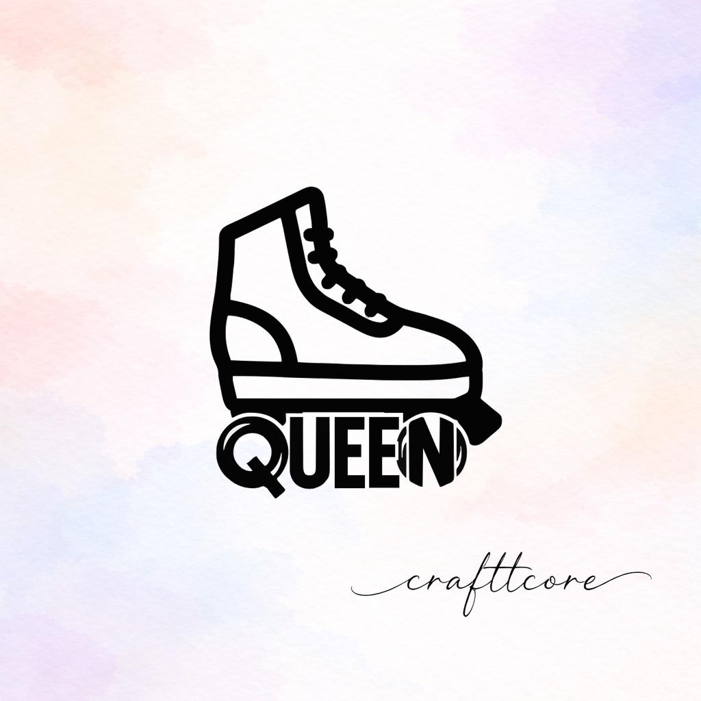Retro Roller Skate Queen SVG | Vintage Geometric Cut File, Cricut Craft (Digital Download)