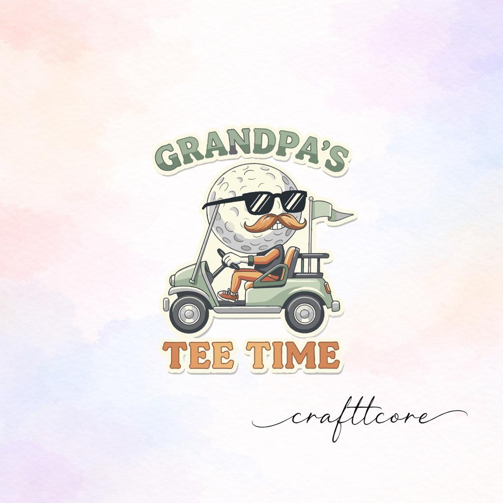 Funny Golf Ball Character Driving Cart Illustration (Digital Download)