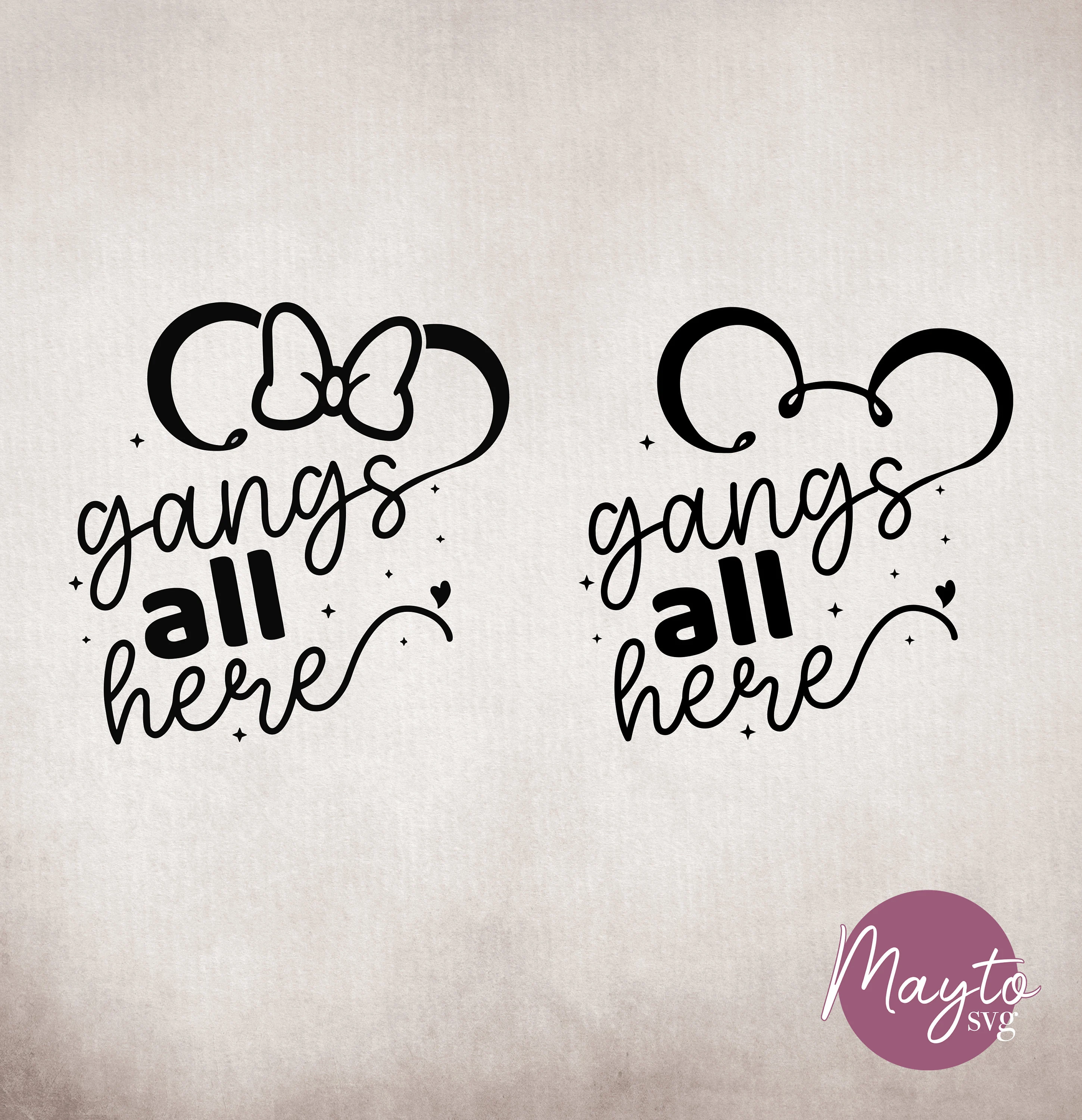 Mickey Mouse Ears Gangs All Here SVG, Family Trip 2026 Design, Digital Download