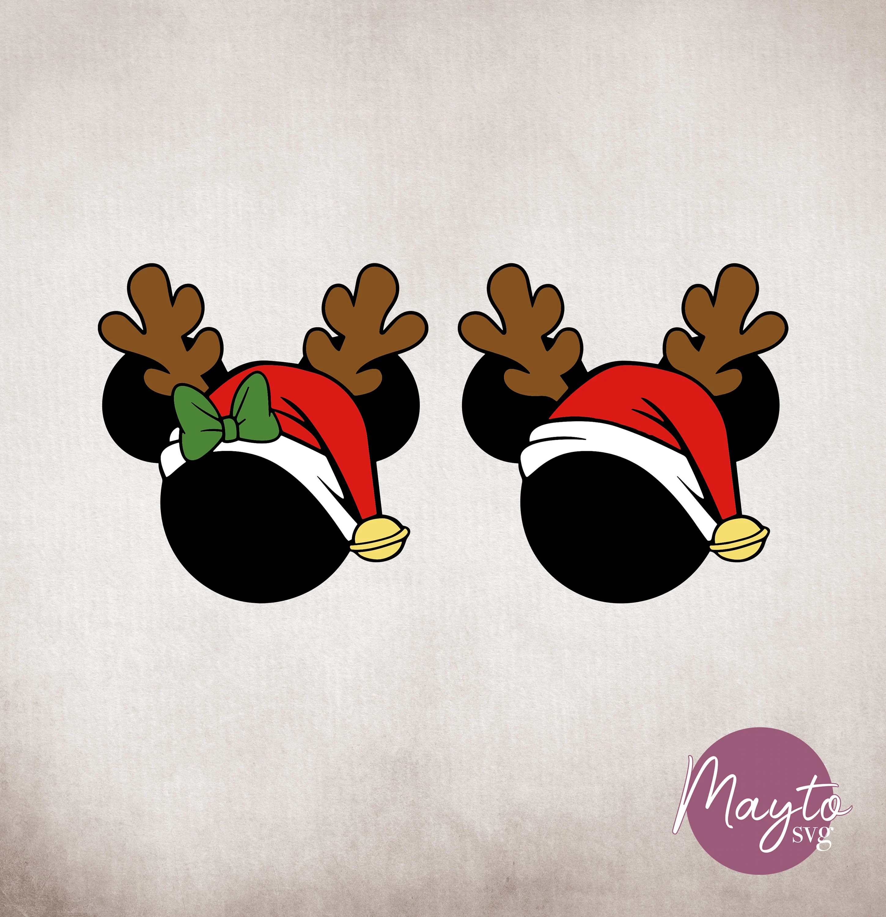 Christmas Mickey Minnie Ears SVG, Disney Reindeer Holiday Shirt Design, Magical Christmas Vacation DIY Files for Cricut and Silhouette