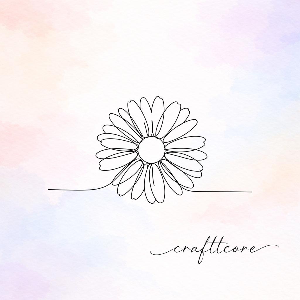 Retro Daisy Line SVG | Minimal Flower Clipart, Cricut Cut File (Digital Download)