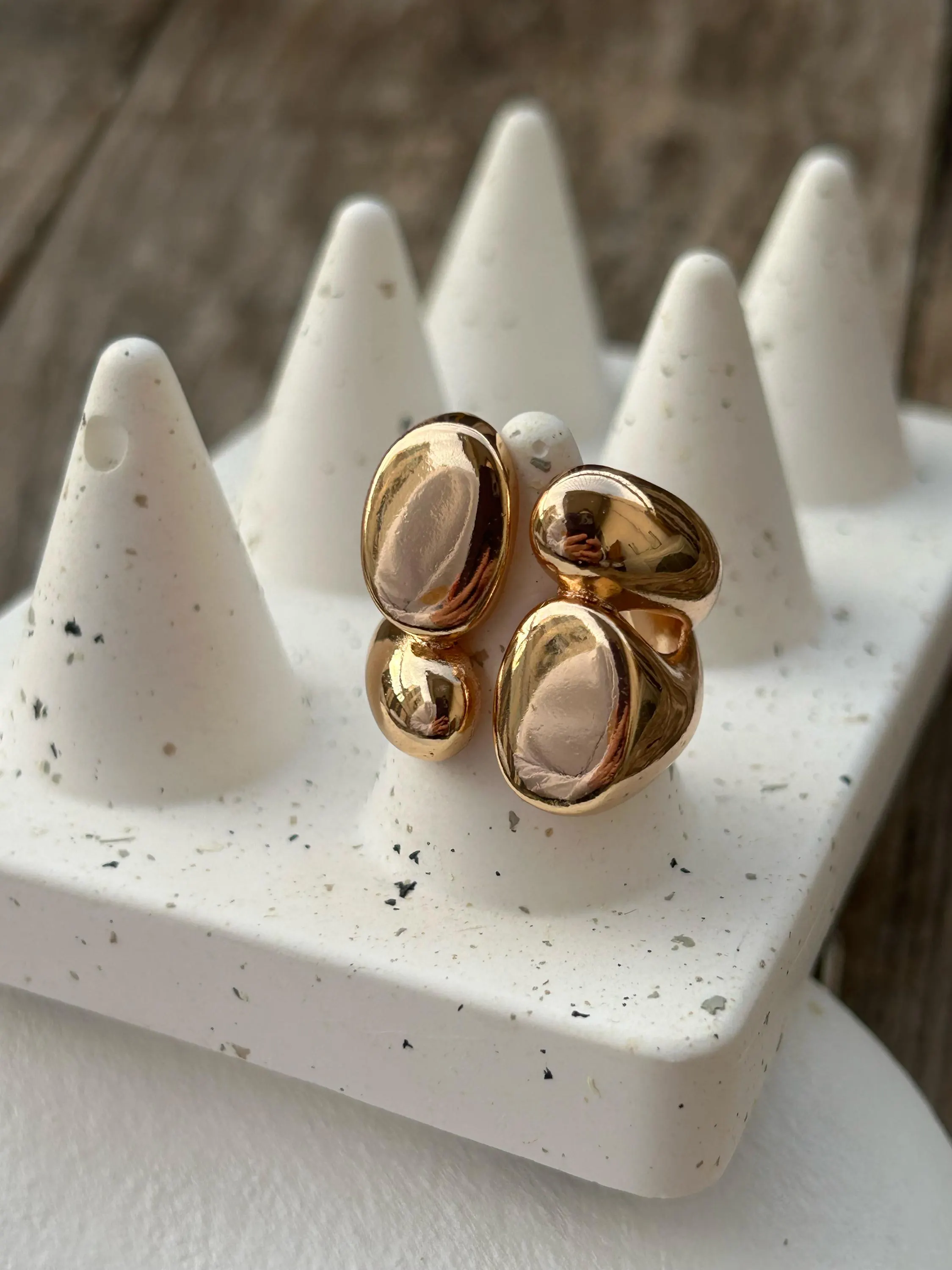 Chunky Gold Ring • Bold Statement Ring • Sculptural Gold Ring • Trendy Dome Ring • Viral Fashion Jewelry