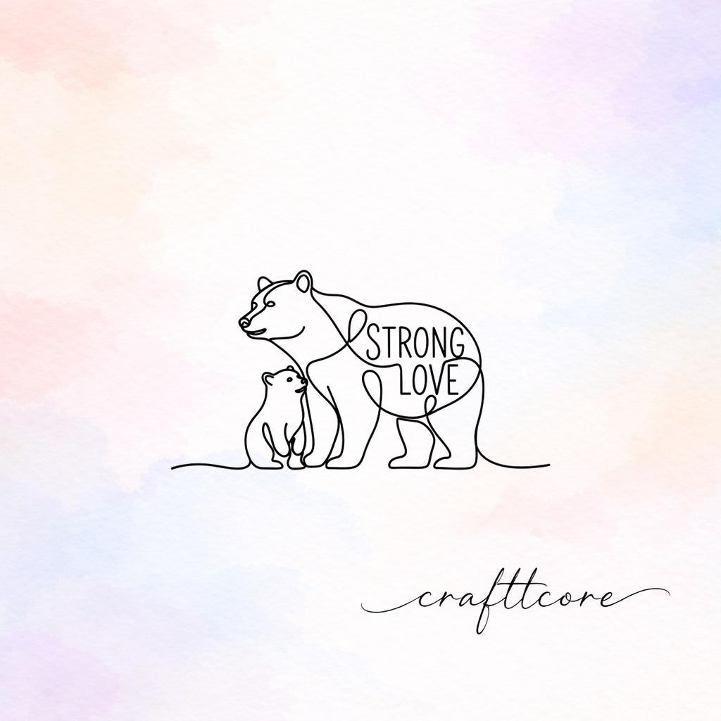 Mama Bear Cub SVG | Woodland Animal Clipart, Family Matching Design (Digital Download)