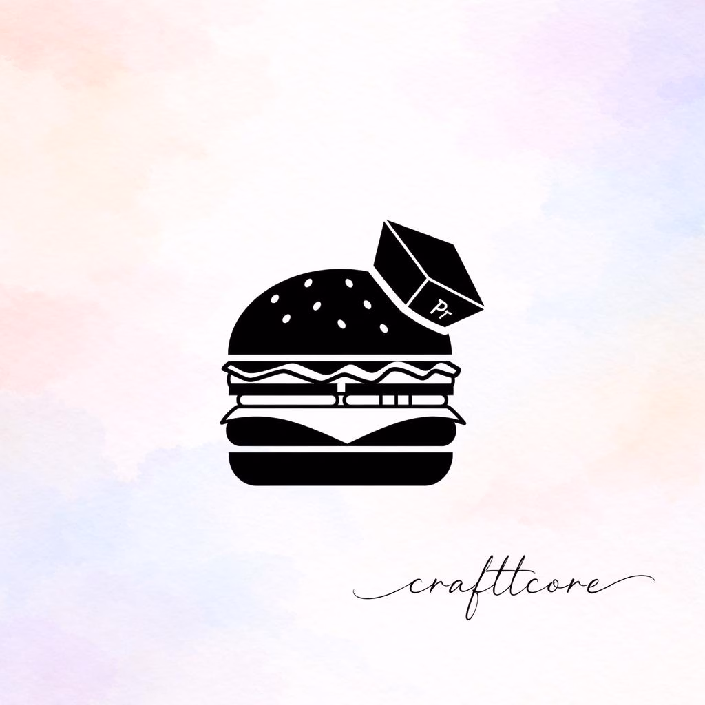 Geometric Burger SVG | Minimalist Food Icon, Cricut Shirt Design (Digital Download)
