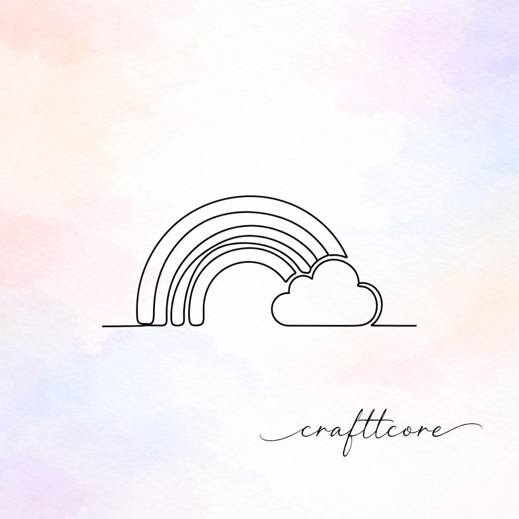 Retro Rainbow Cloud SVG | Boho Minimalist Design (Digital Download)